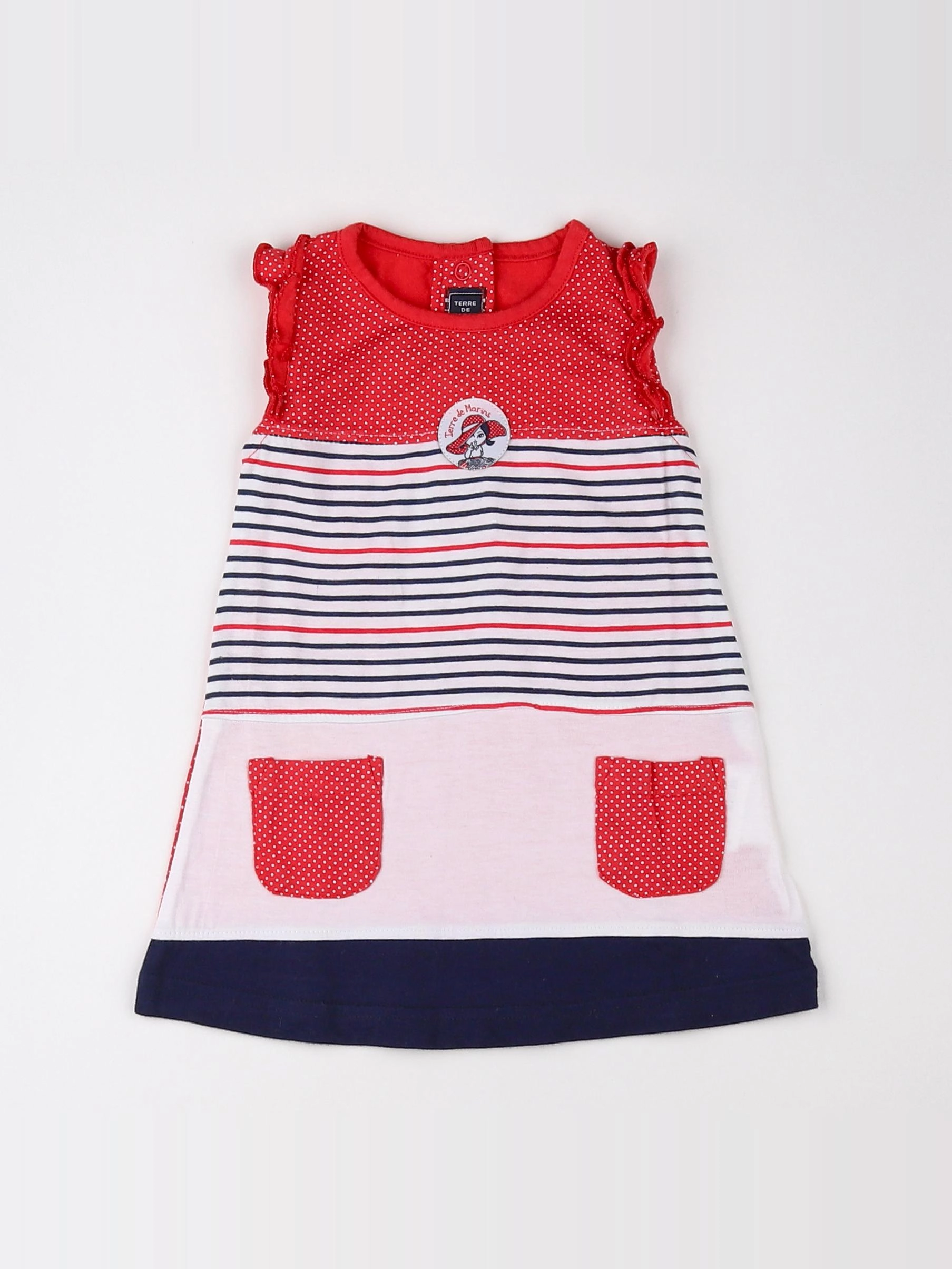 Terre de marins - robe multicolore - 12 mois