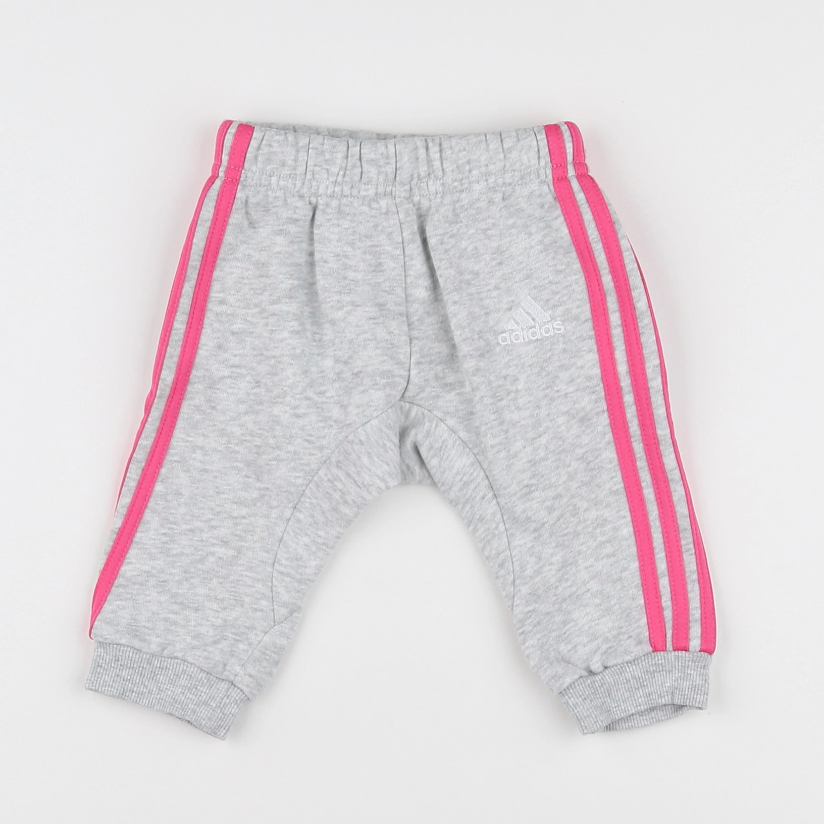 Adidas - jogging gris, rose - 0/3 mois