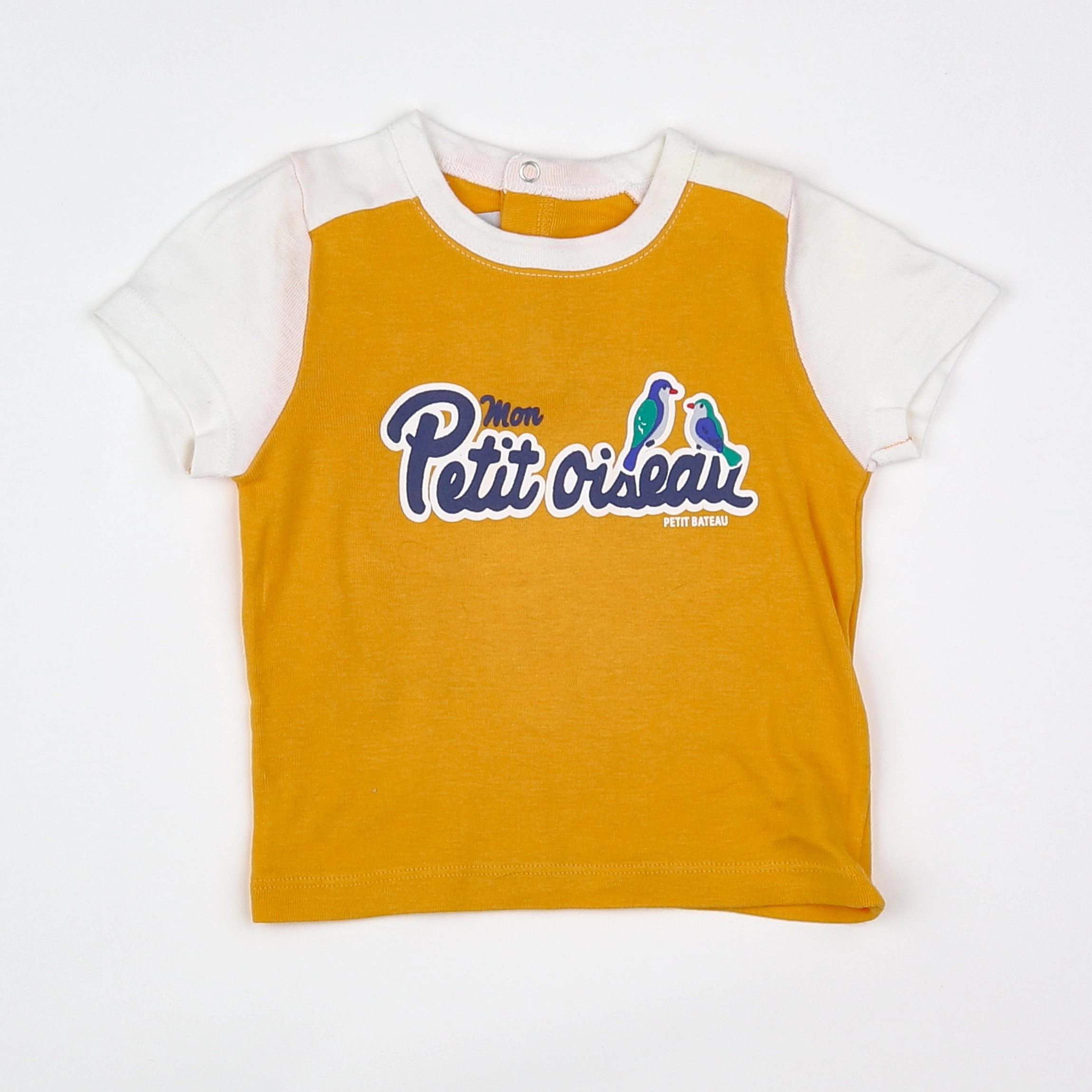Petit Bateau - tee-shirt jaune (état neuf) - 12 mois