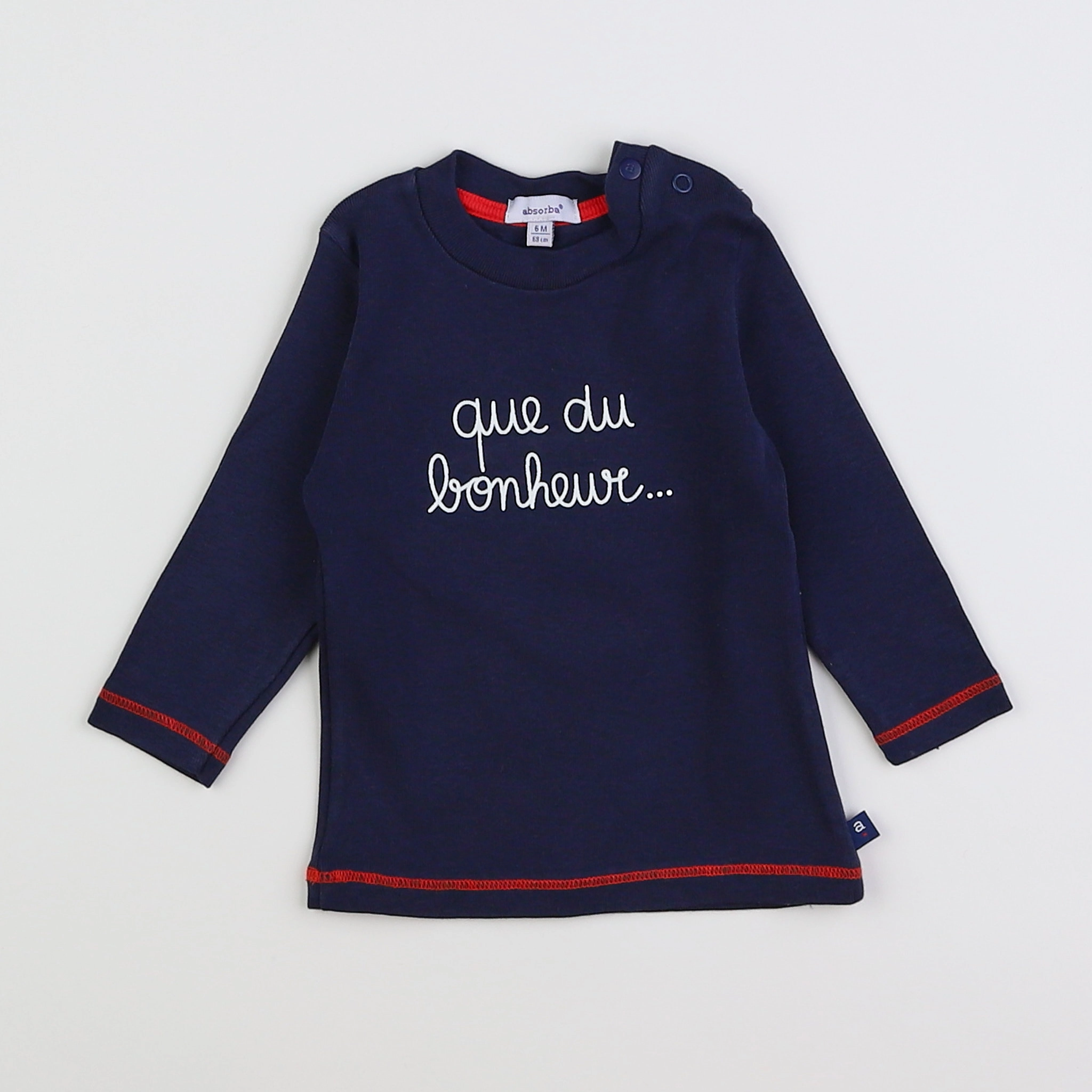 Absorba - tee-shirt bleu, blanc - 6 mois