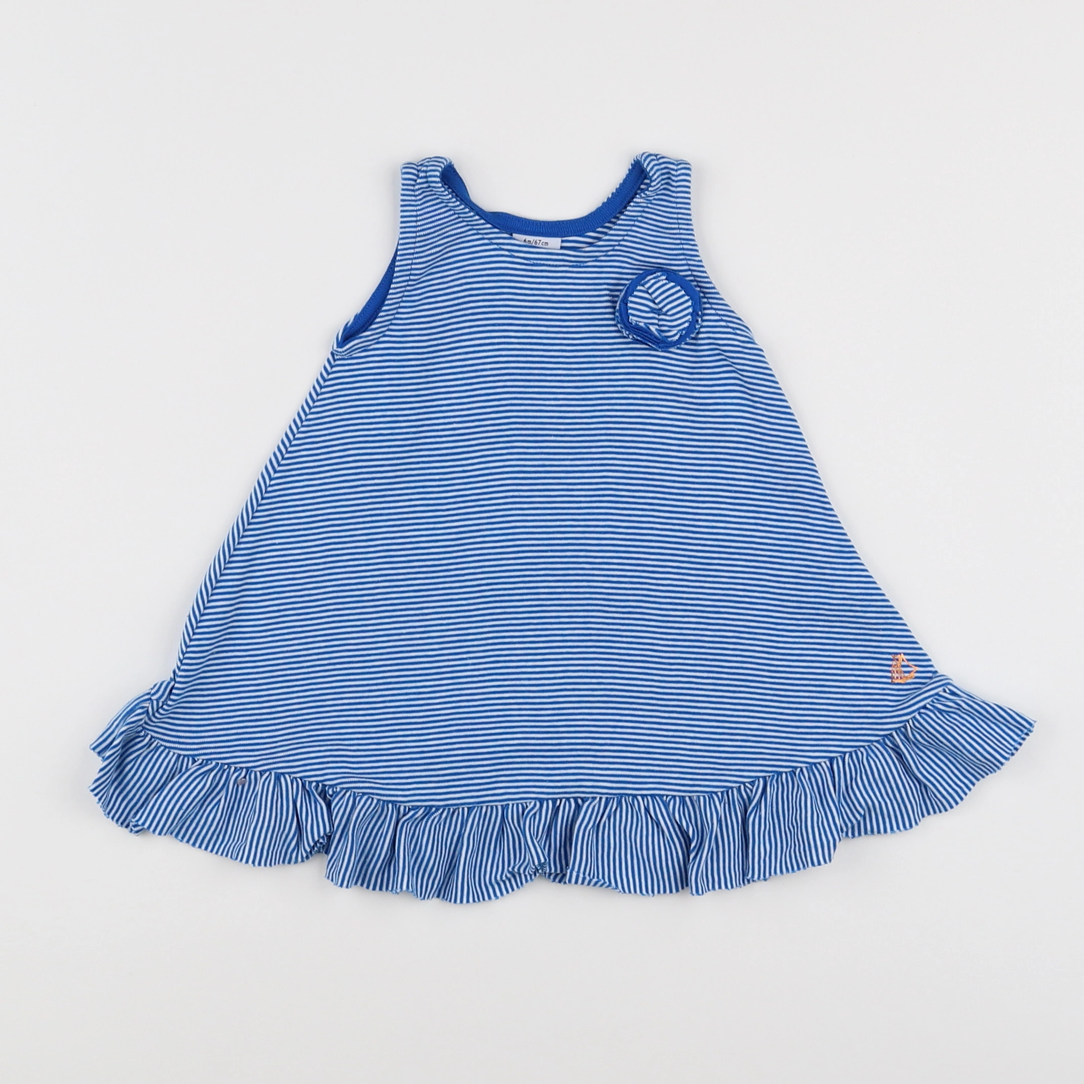 Petit Bateau - robe bleu - 6 mois