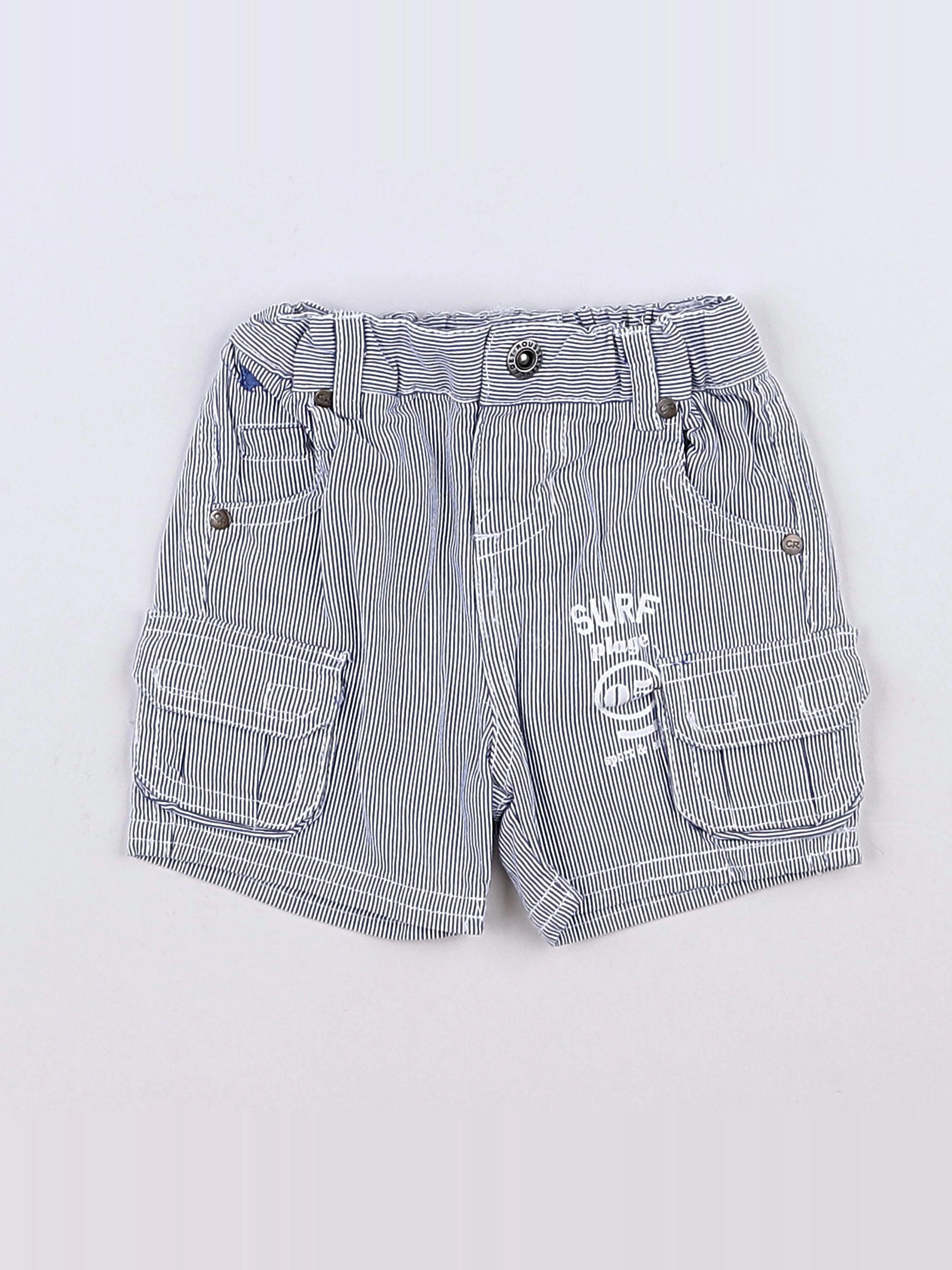 Cadet Rousselle - short blanc, bleu - 3 mois