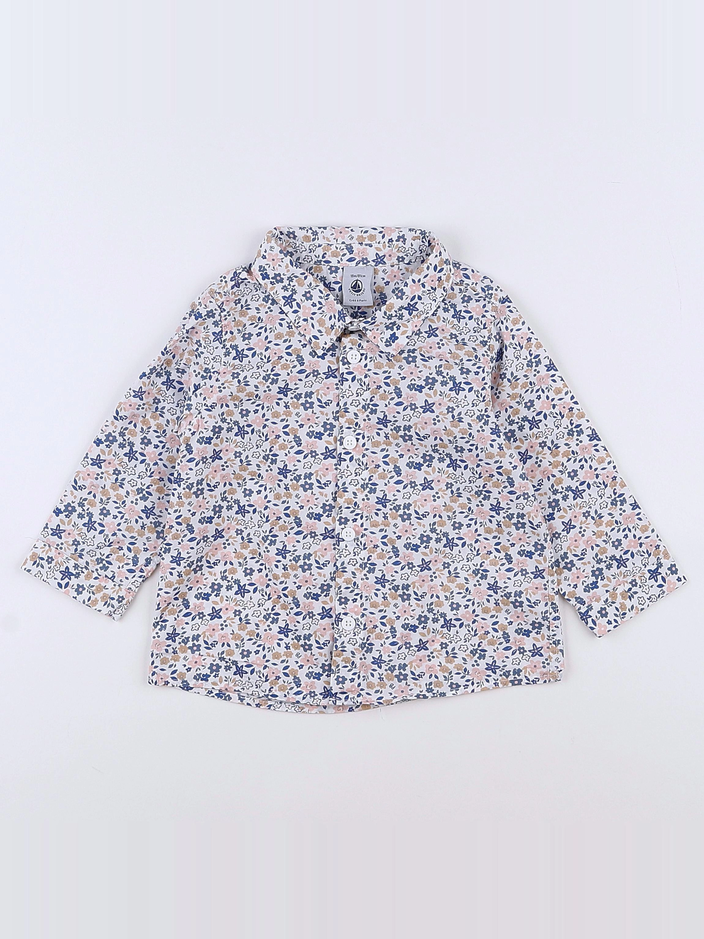 Petit Bateau - blouse bleu - 18 mois