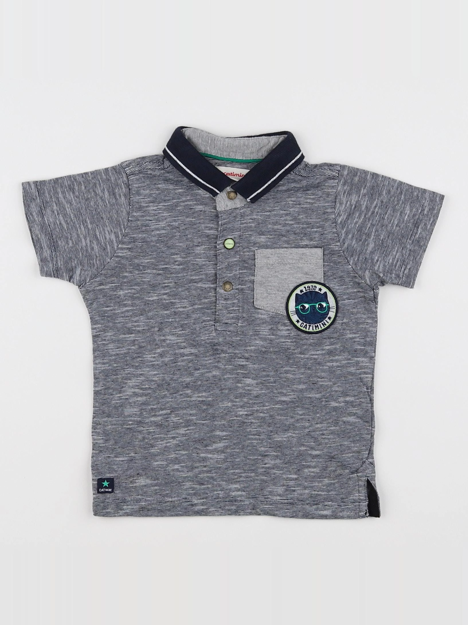 Catimini - polo bleu - 12 mois
