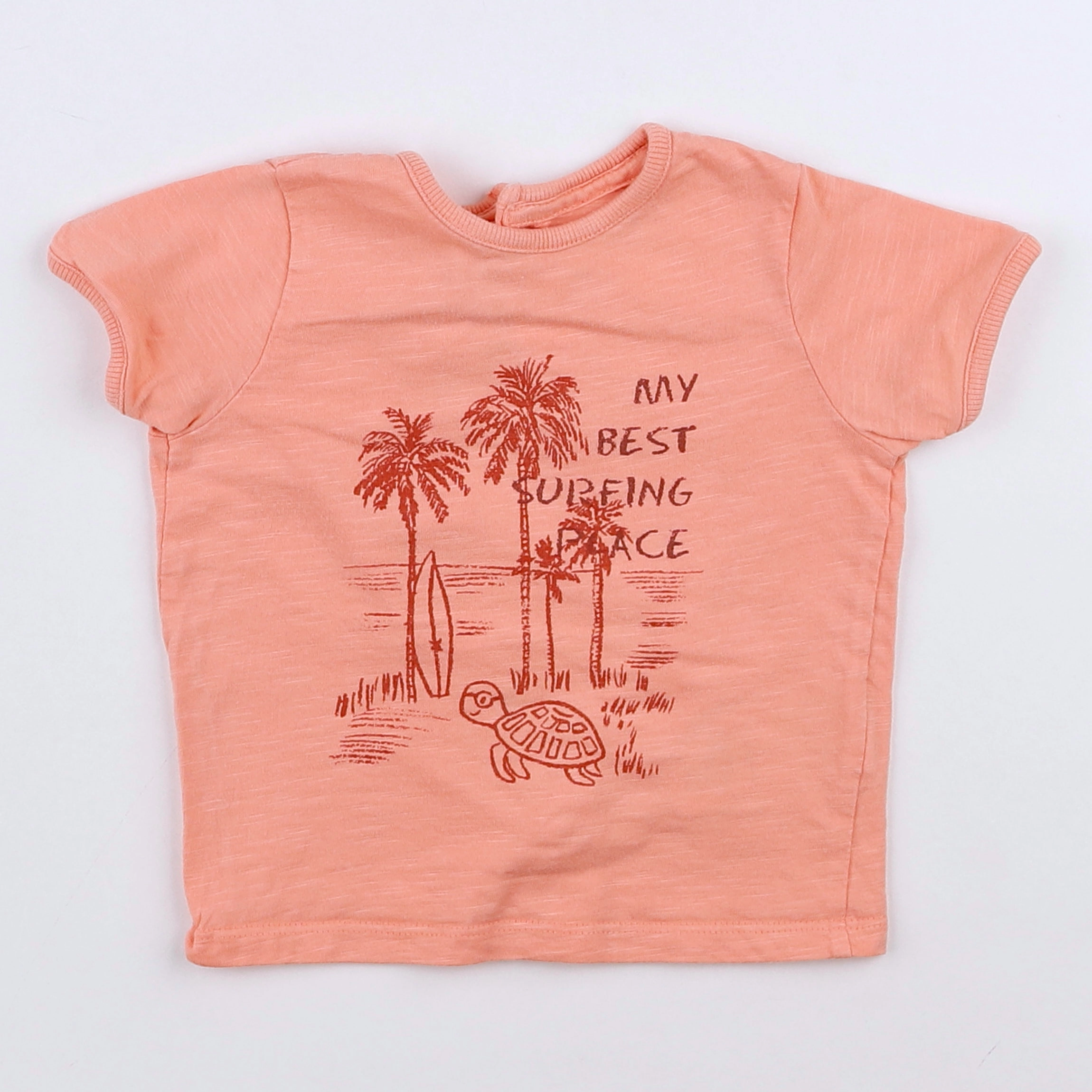Vertbaudet - tee-shirt orange - 9 mois