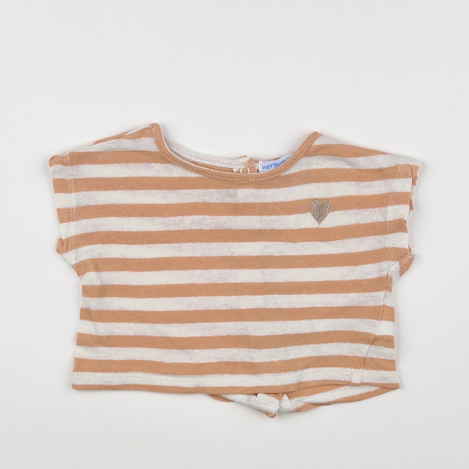Vertbaudet - tee-shirt beige - 3 mois