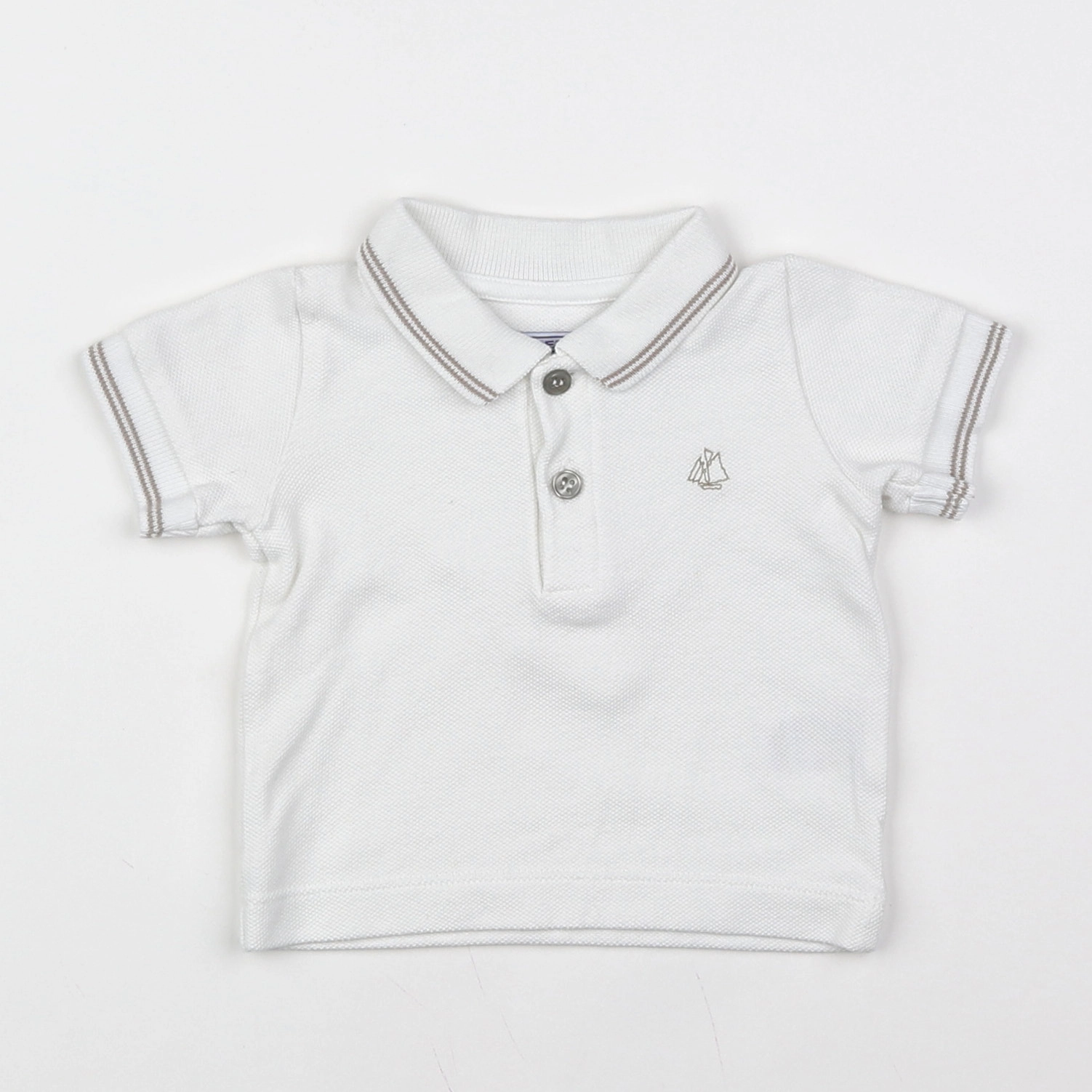 Petit Bateau - polo blanc - 3 mois