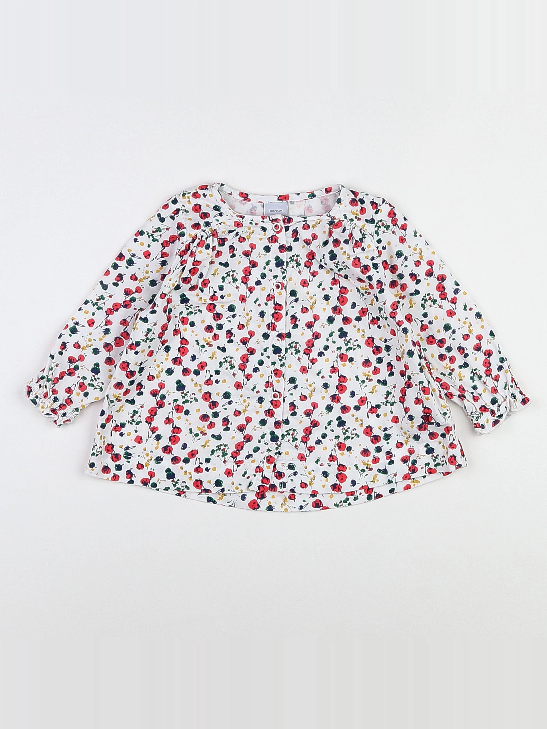Petit Bateau - blouse multicolore - 12 mois