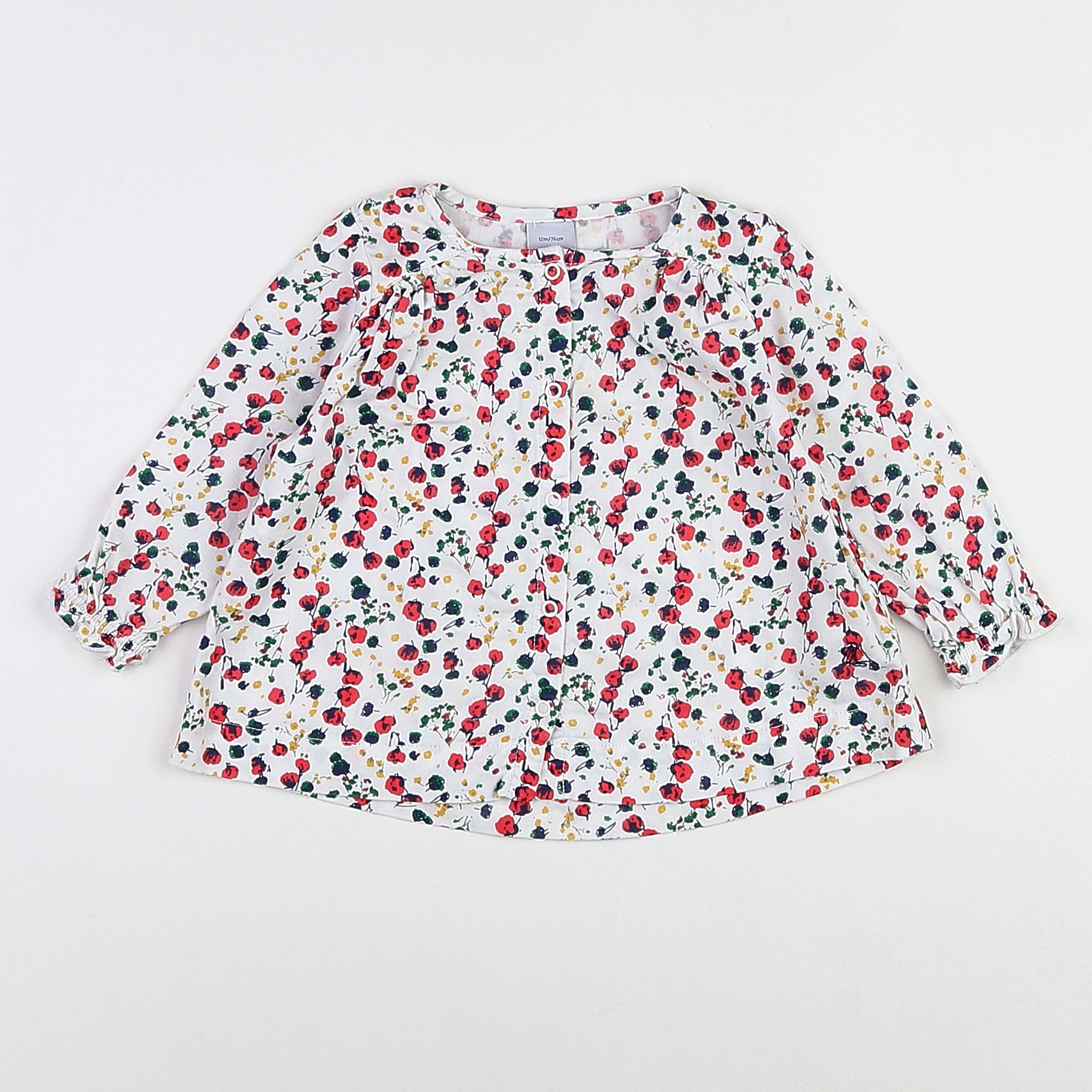 Petit Bateau - blouse multicolore - 12 mois