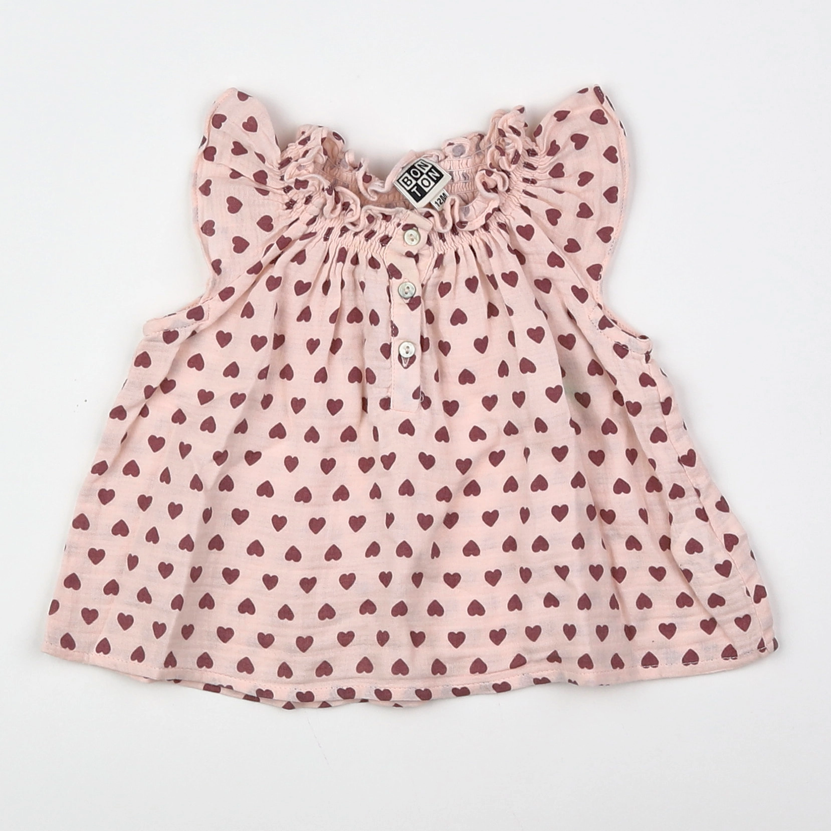 Bonton - tee-shirt rose - 12 mois