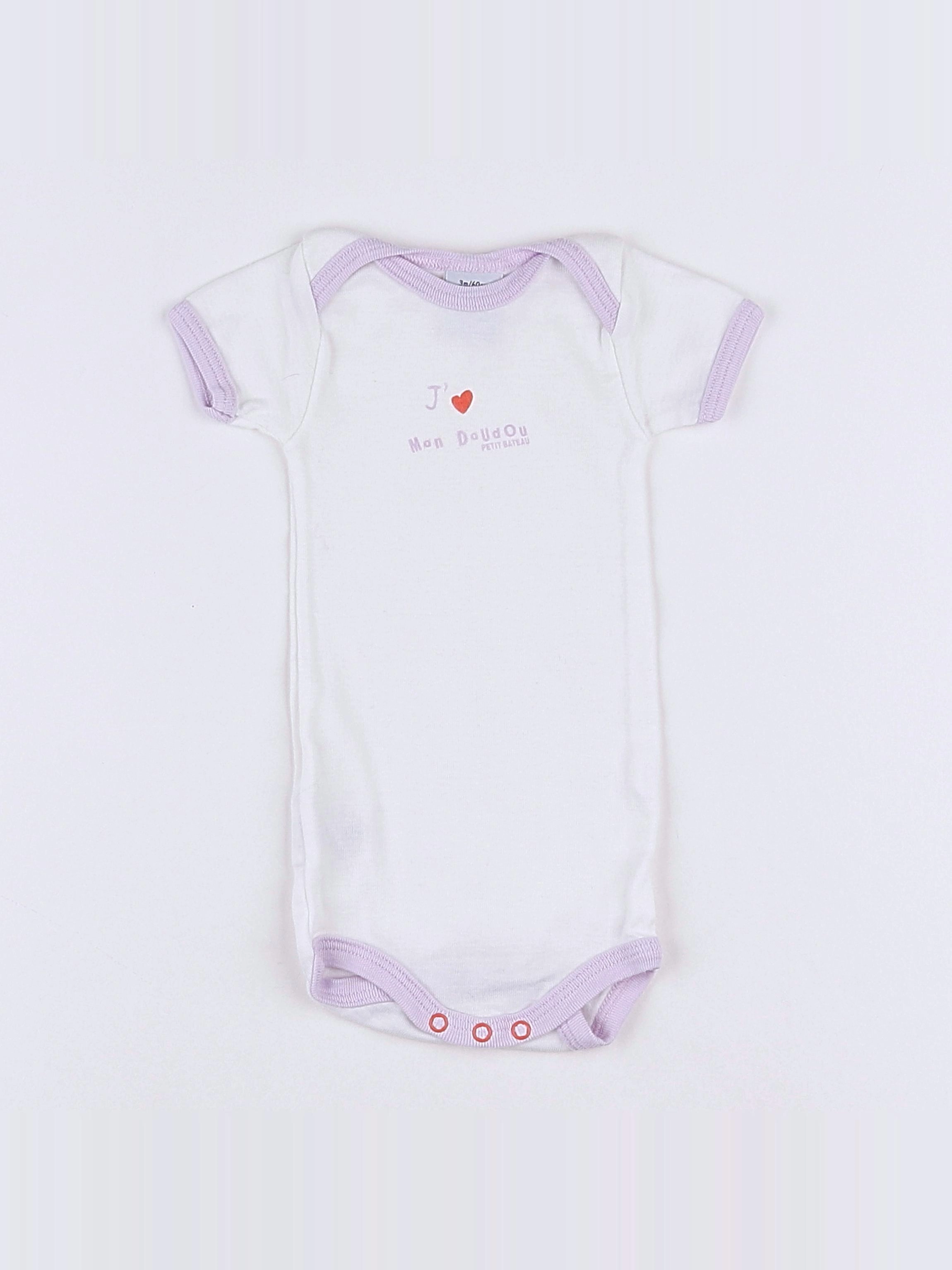 Petit Bateau - body blanc - 3 mois