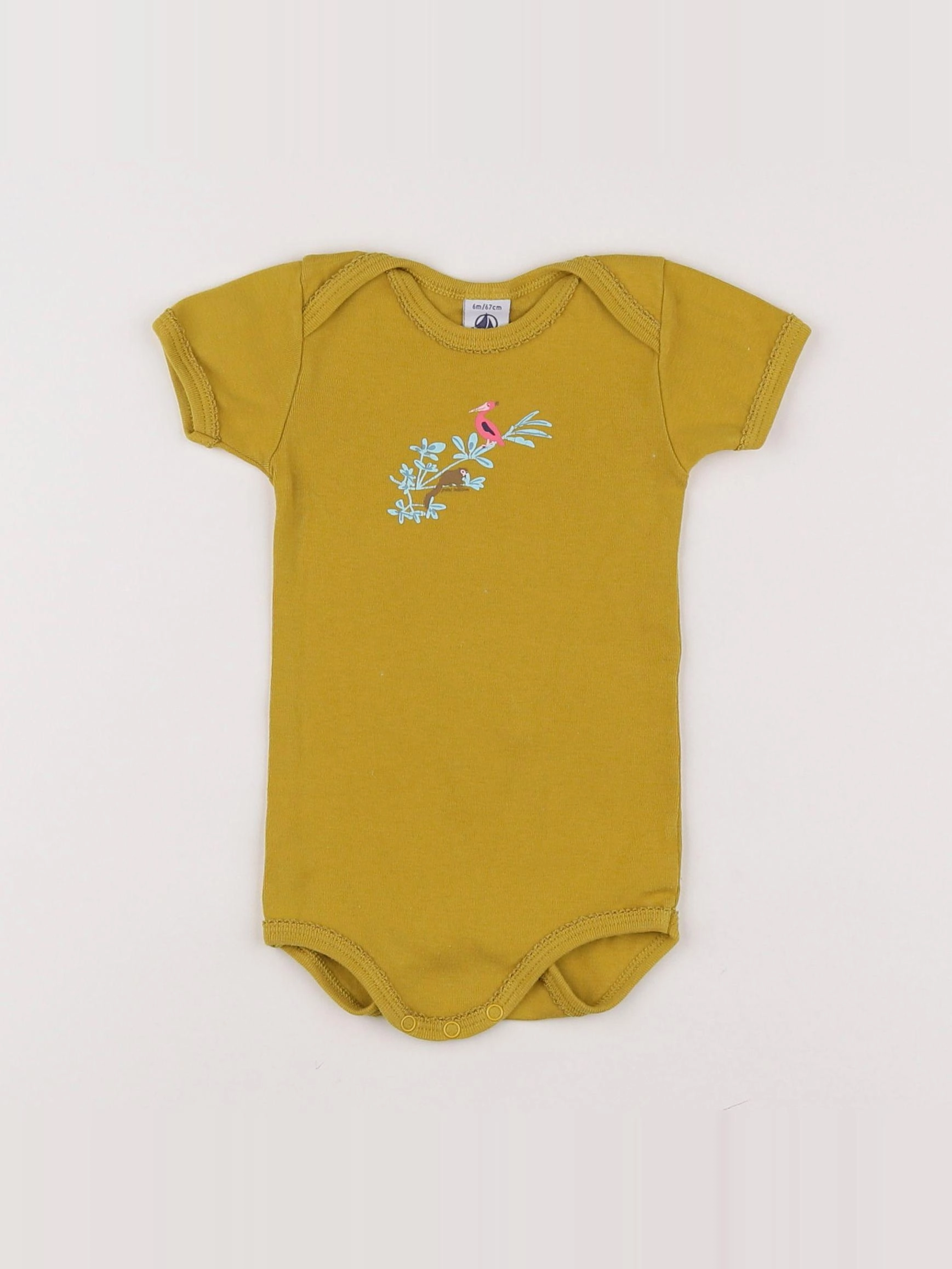 Petit Bateau - body jaune - 6 mois