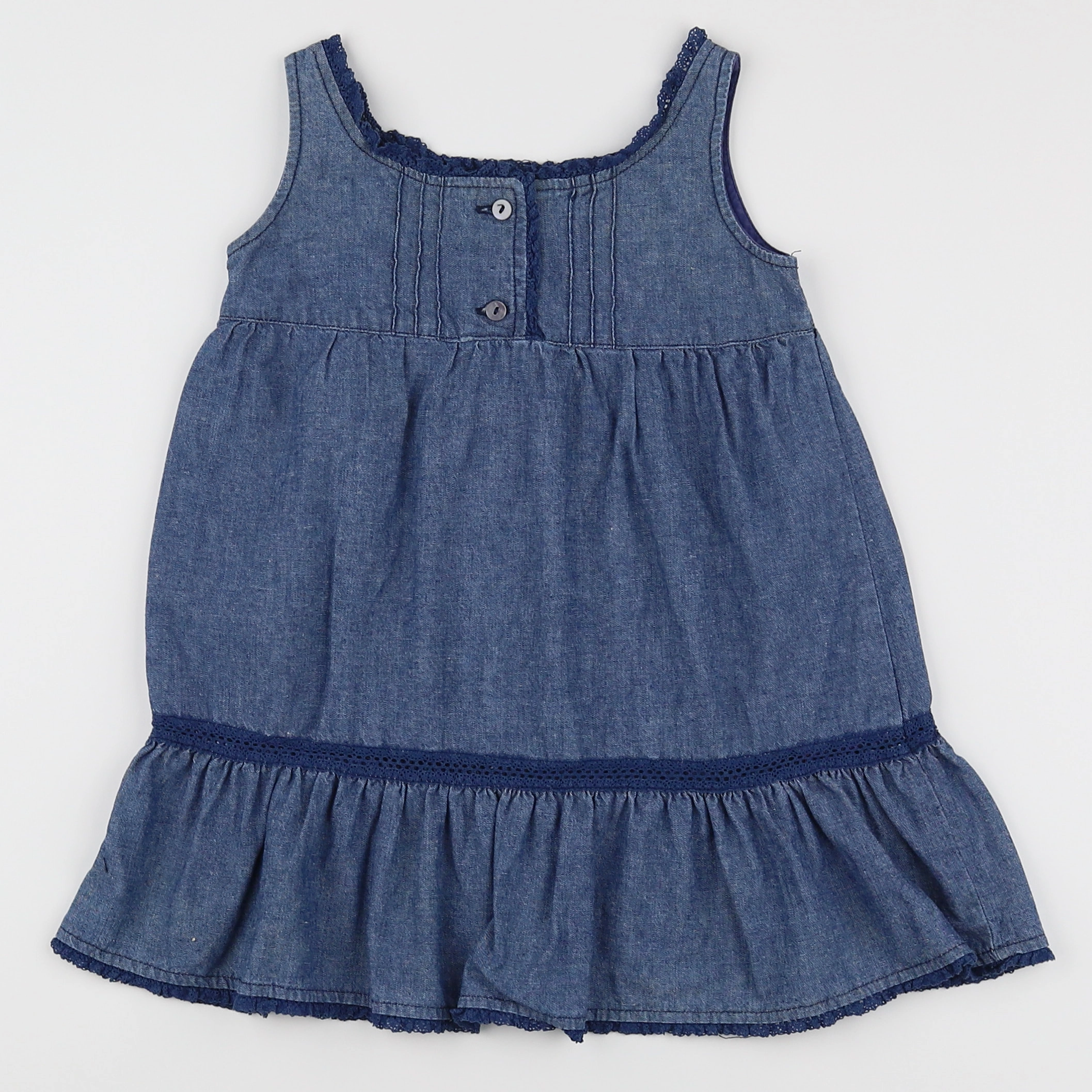 Petit Bateau - robe bleu - 12 mois