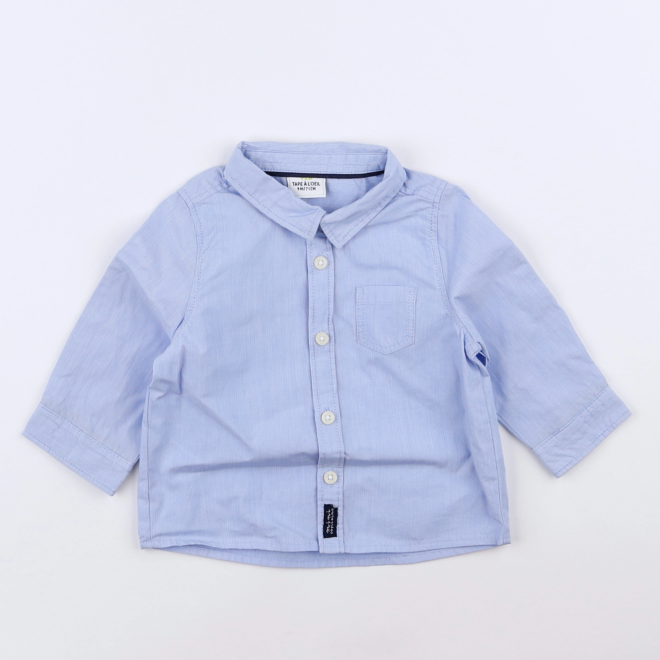 Tape à l'oeil - chemise bleu - 9 mois