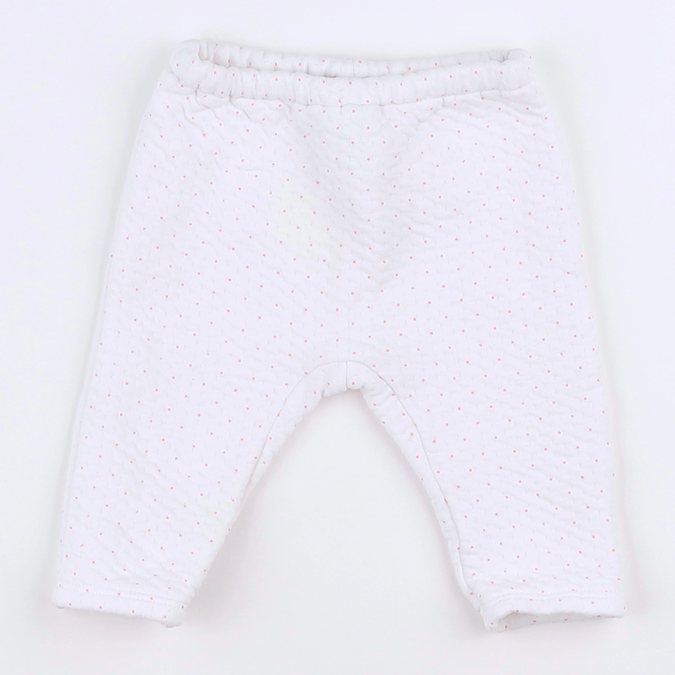 Jacadi - jogging blanc, rose - 3 mois