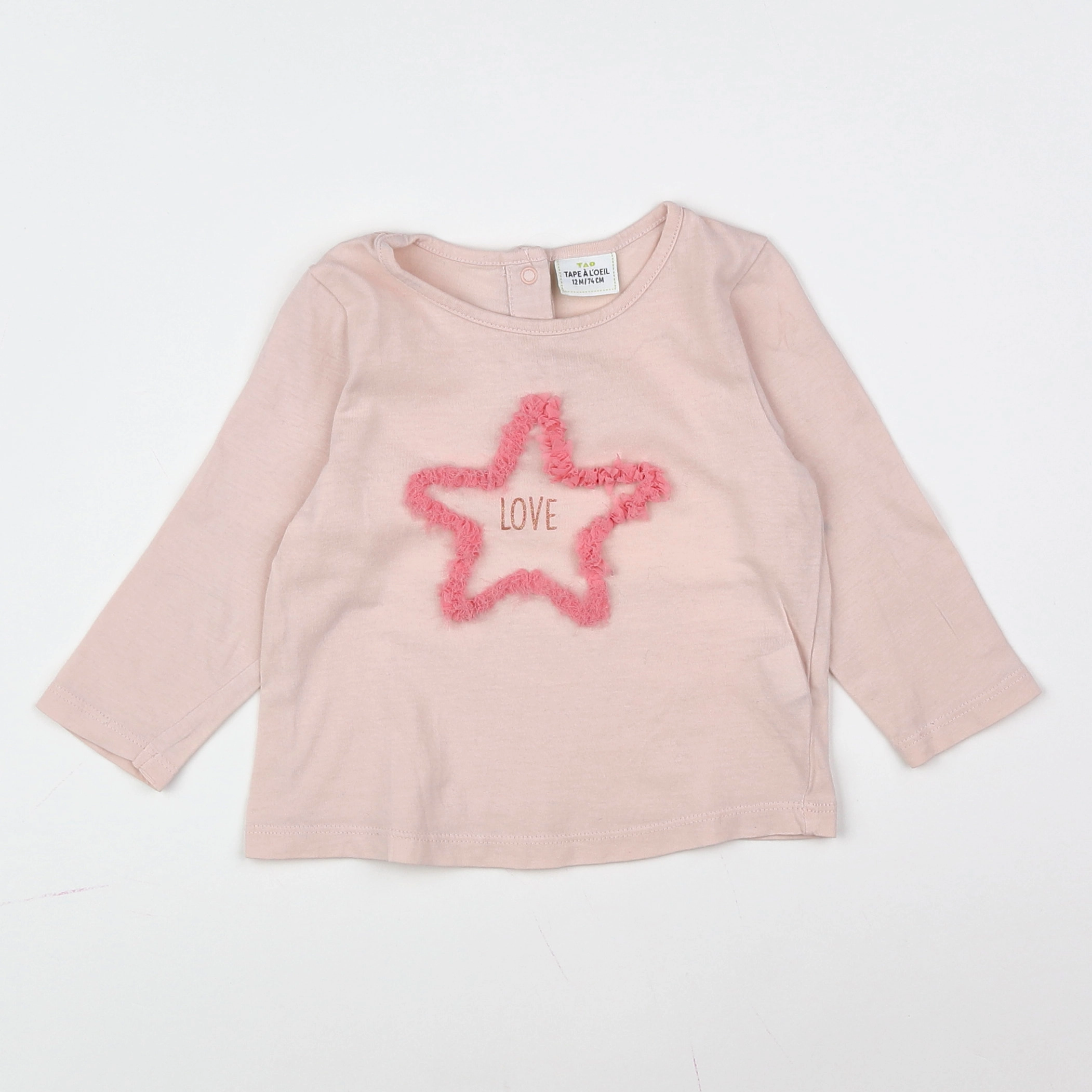 Tape à l'oeil - tee-shirt rose - 12 mois