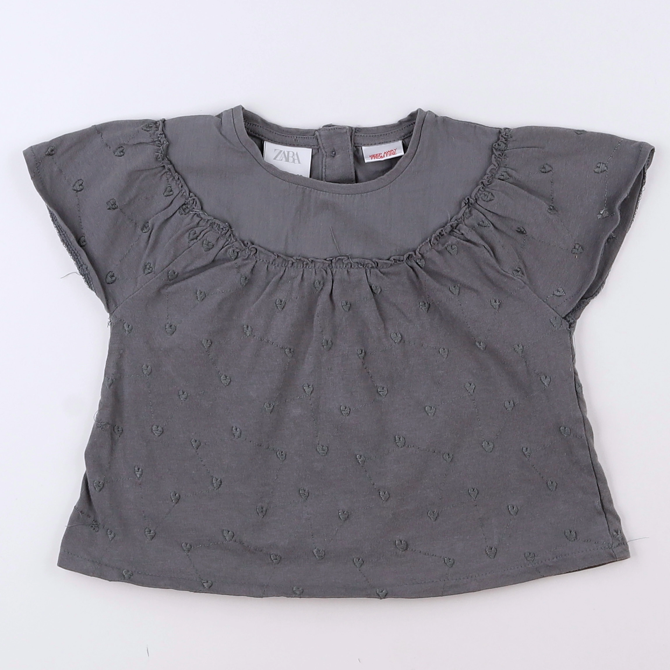 Zara - tee-shirt gris - 9/12 mois