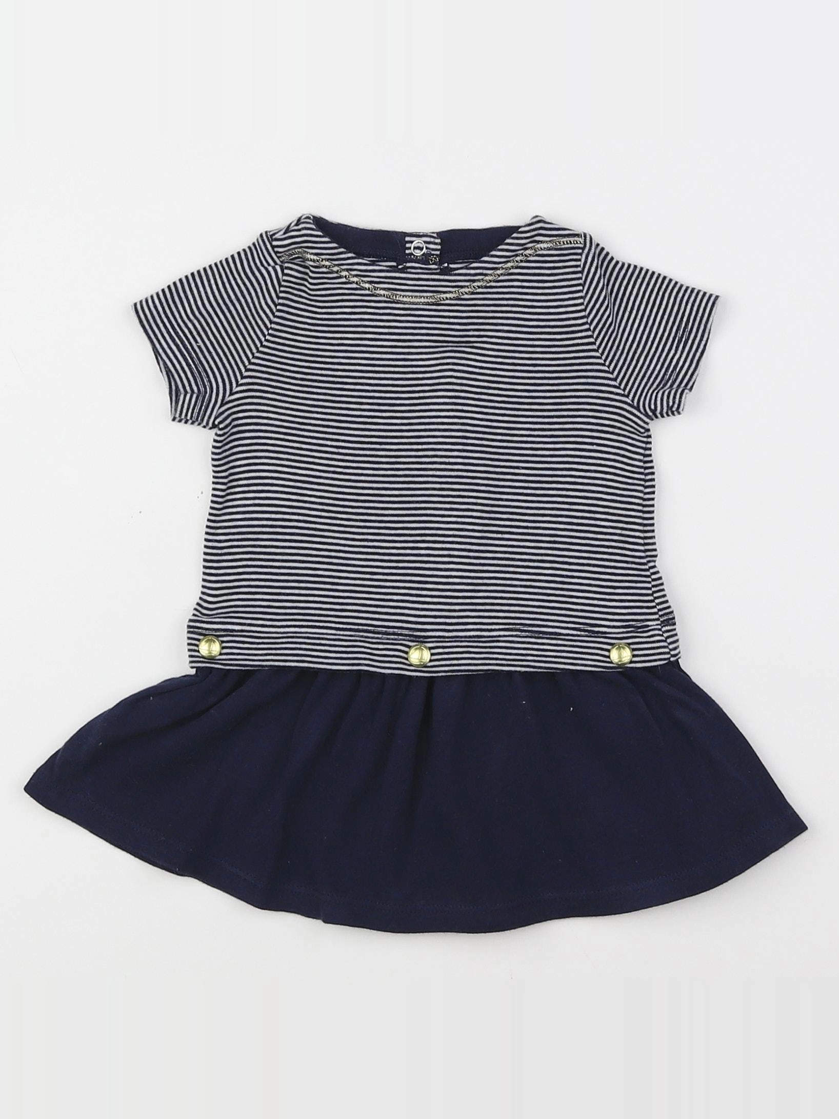 Petit Bateau - robe bleu - 3 mois