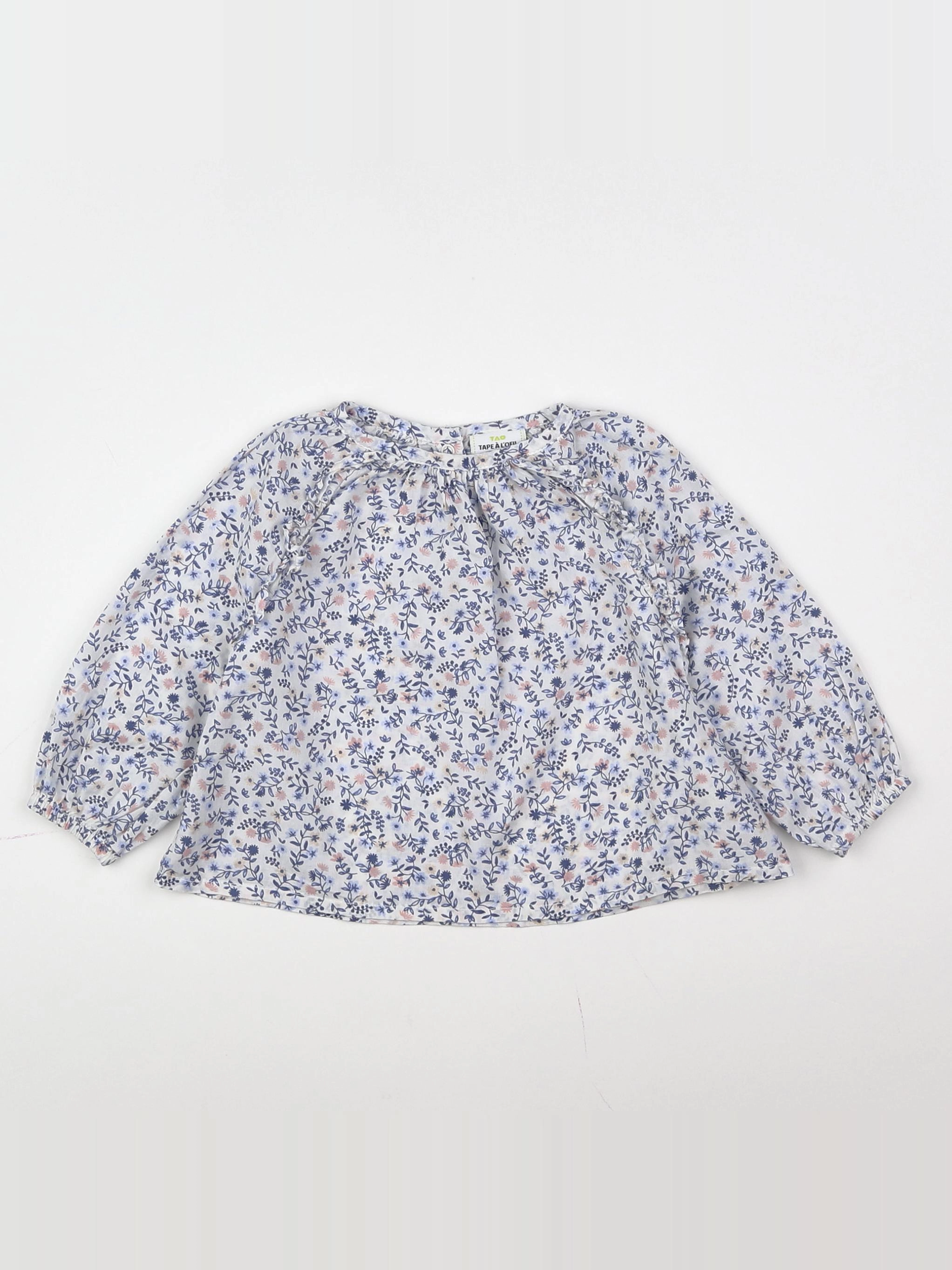 Tape à l'oeil - blouse blanc, bleu - 6 mois