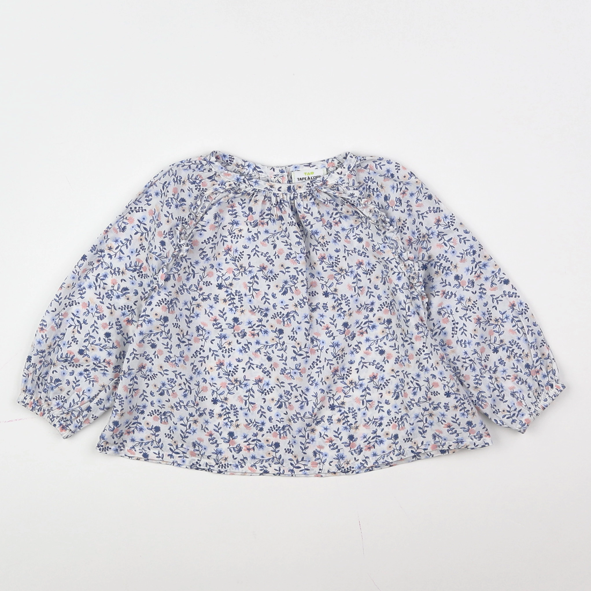 Tape à l'oeil - blouse blanc, bleu - 6 mois