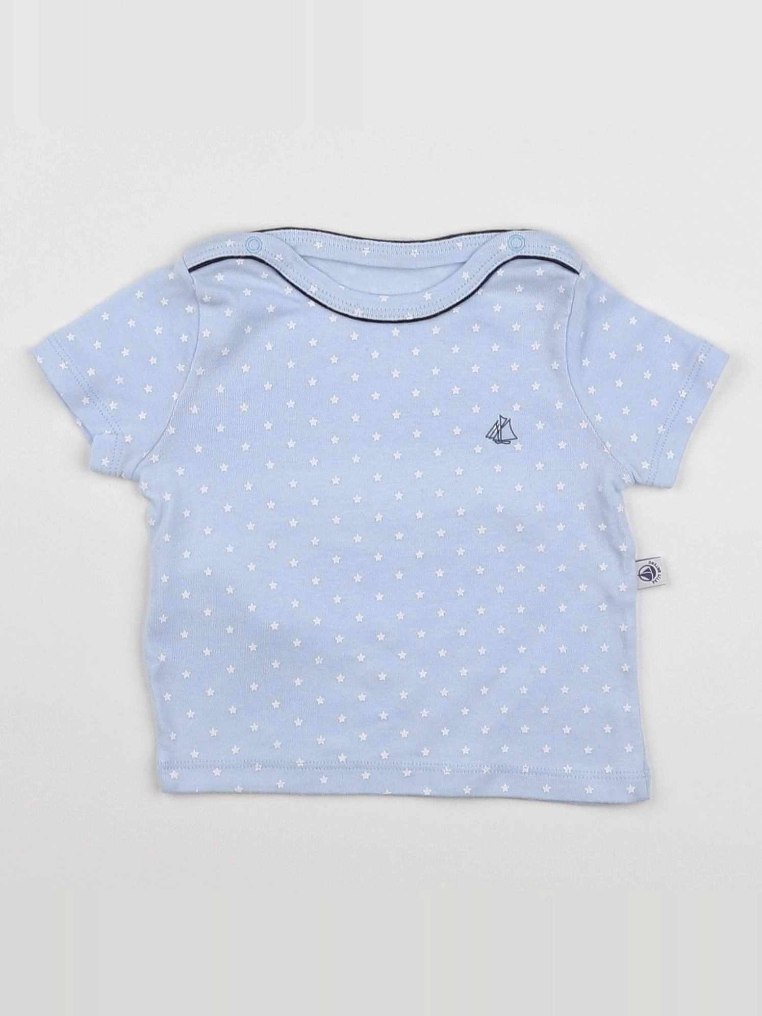 Petit Bateau - maillot de corps bleu - 6 mois