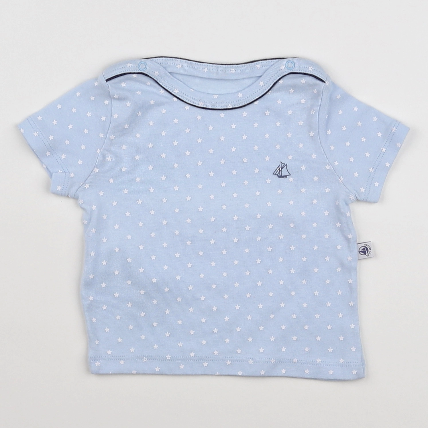 Petit Bateau - maillot de corps bleu - 6 mois