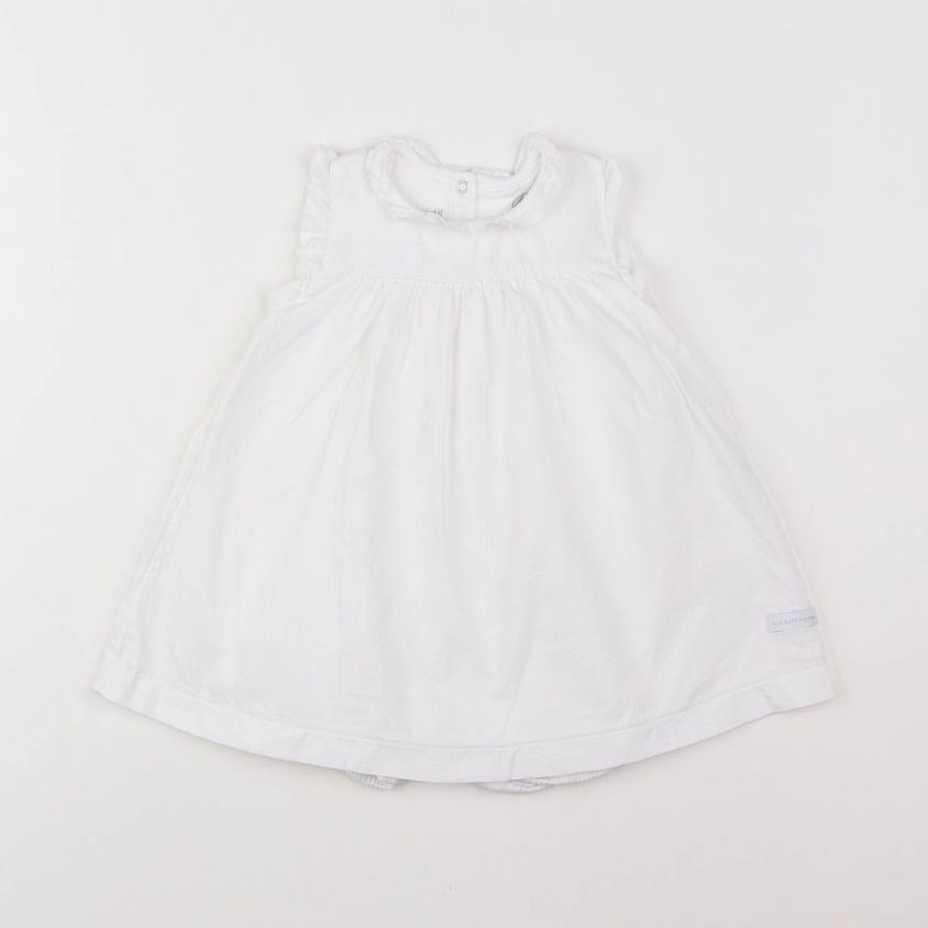 Petit Bateau - robe blanc - 12 mois