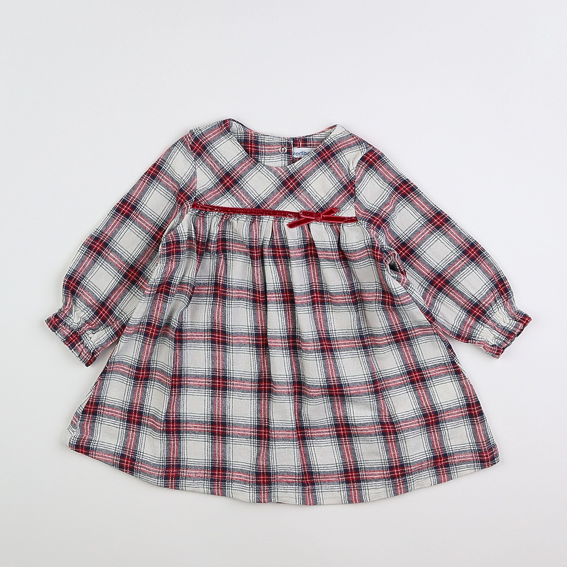 Vertbaudet - robe bleu, rouge - 12 mois