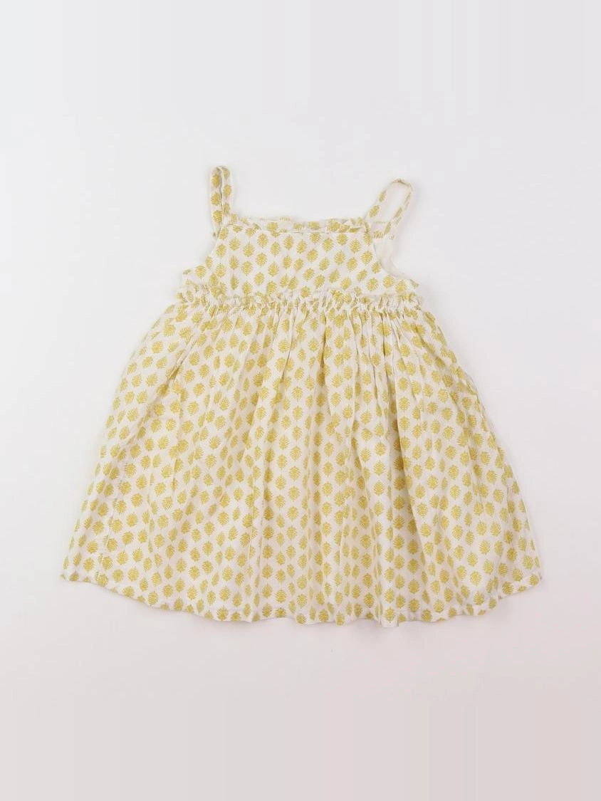 Boutchou - robe blanc, jaune - 9 mois