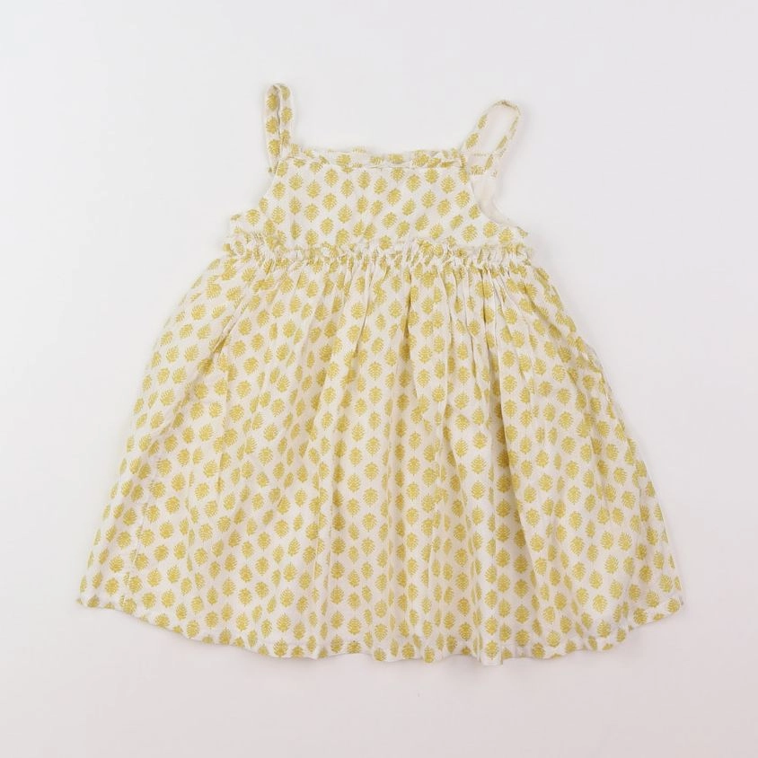 Boutchou - robe blanc, jaune - 9 mois