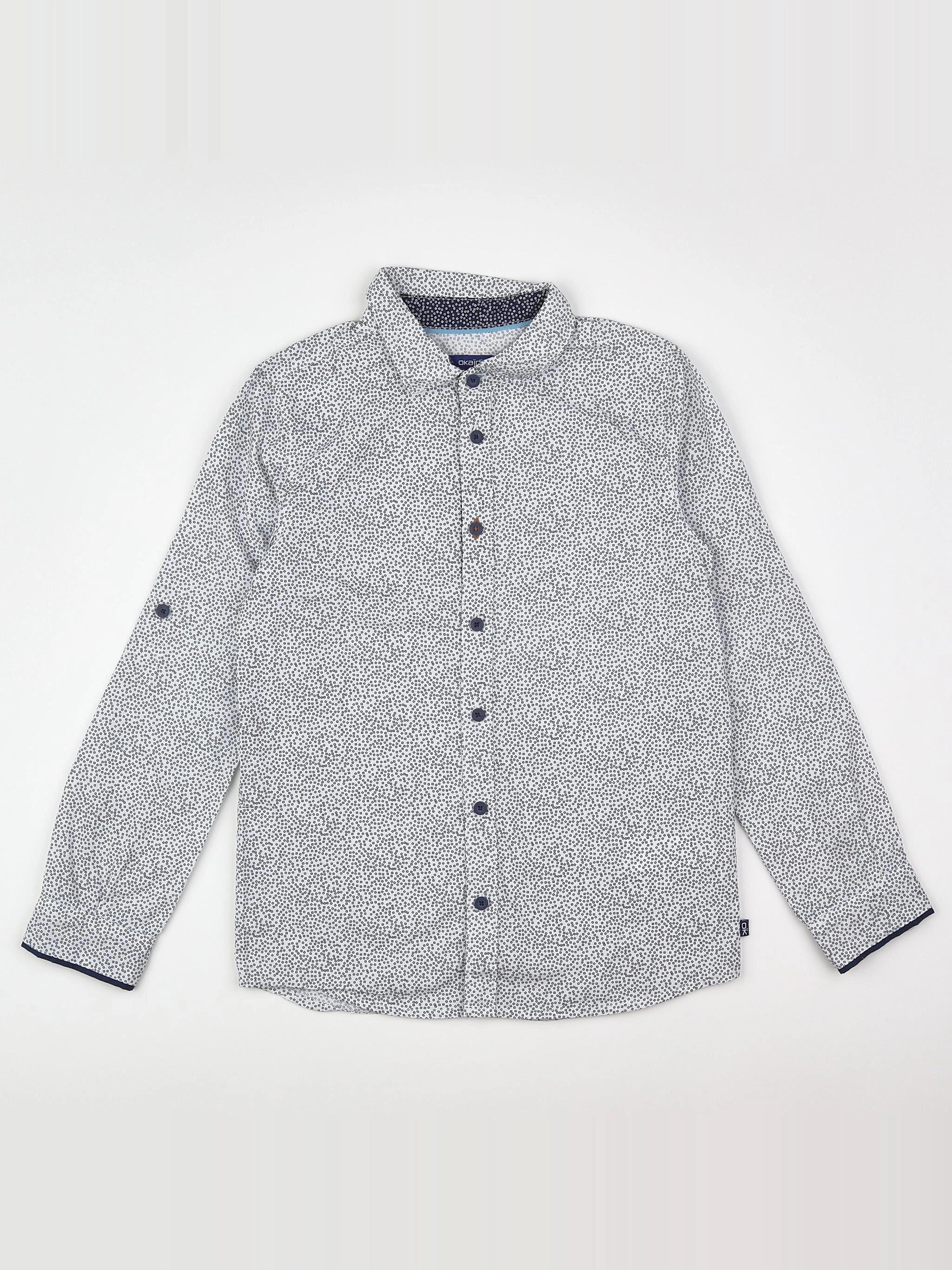 Okaidi - chemise blanc, bleu - 8 ans