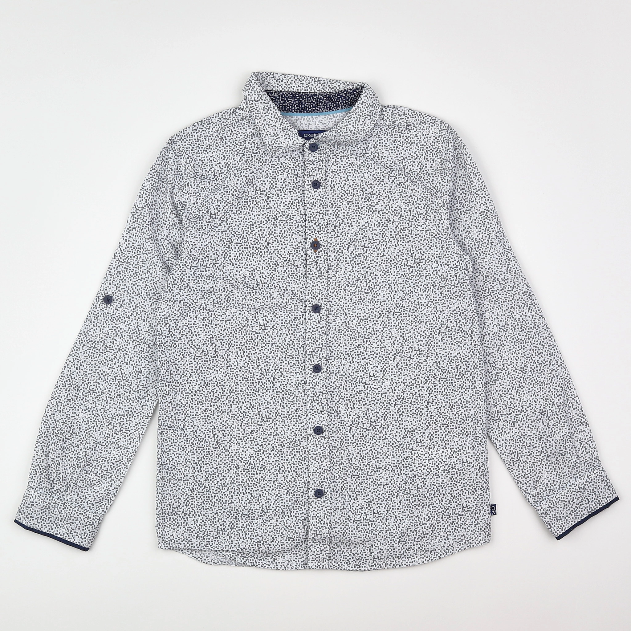 Okaidi - chemise blanc, bleu - 8 ans