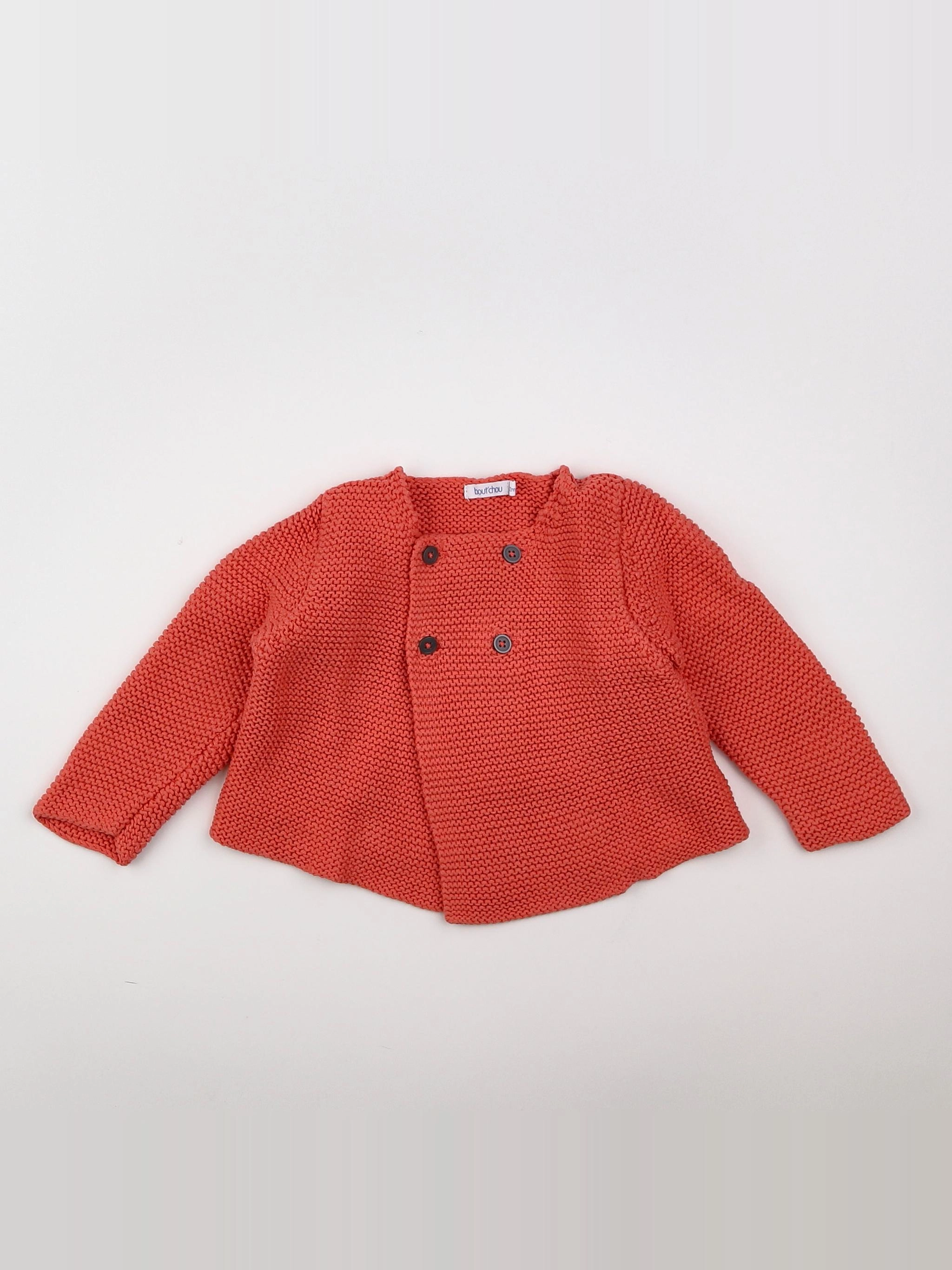 Boutchou - gilet orange - 12 mois