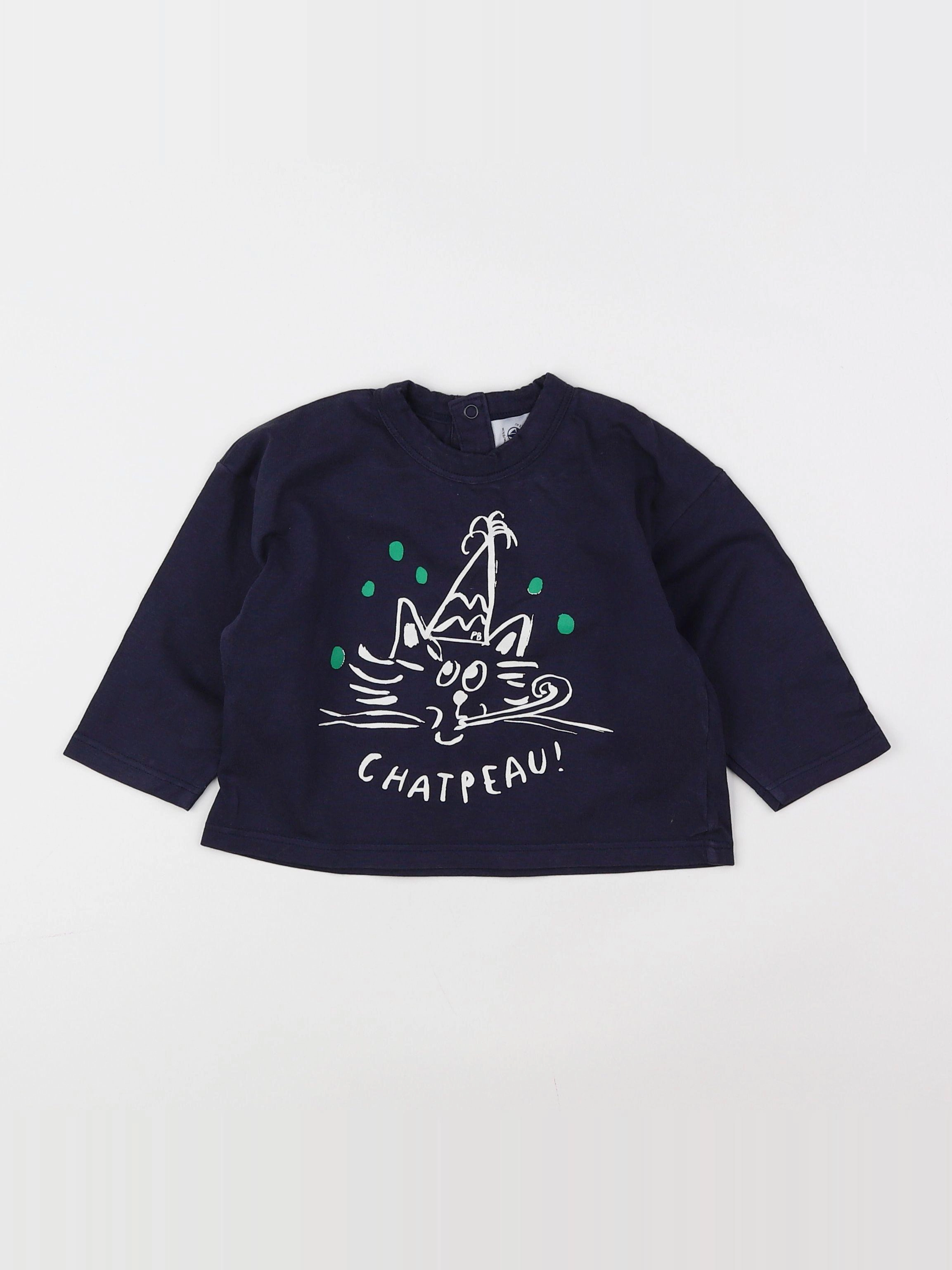 Petit Bateau - tee-shirt bleu - 18 mois