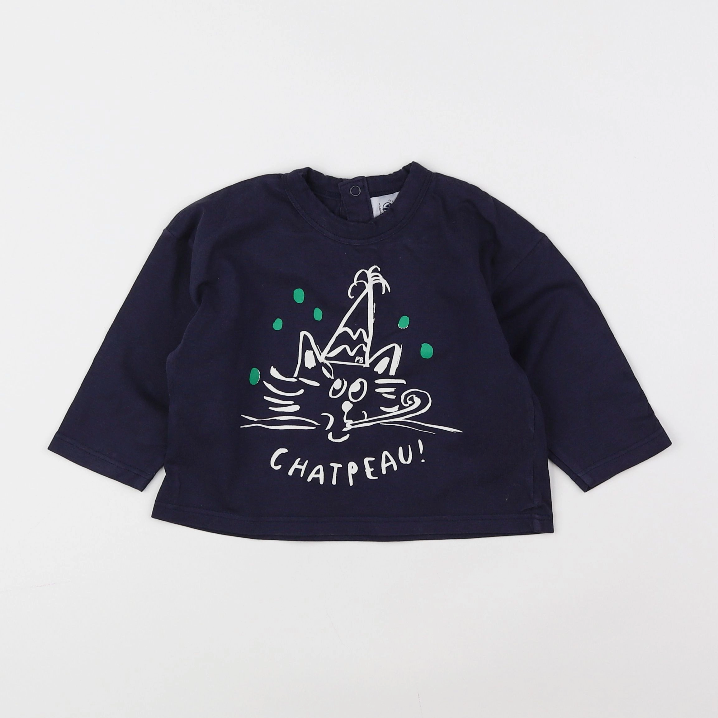 Petit Bateau - tee-shirt bleu - 18 mois