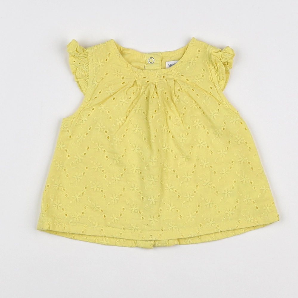 Vertbaudet - blouse jaune - 3 mois