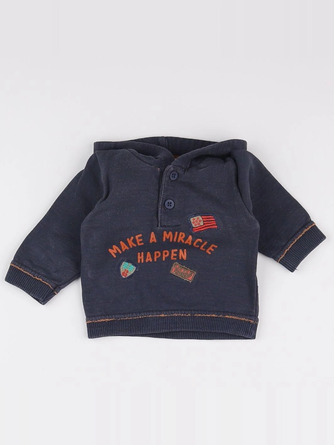 Tape à l'oeil - sweat bleu - 3 mois
