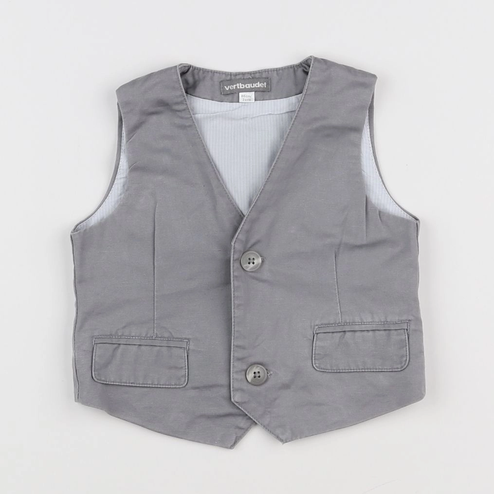 Vertbaudet - gilet gris - 2 ans