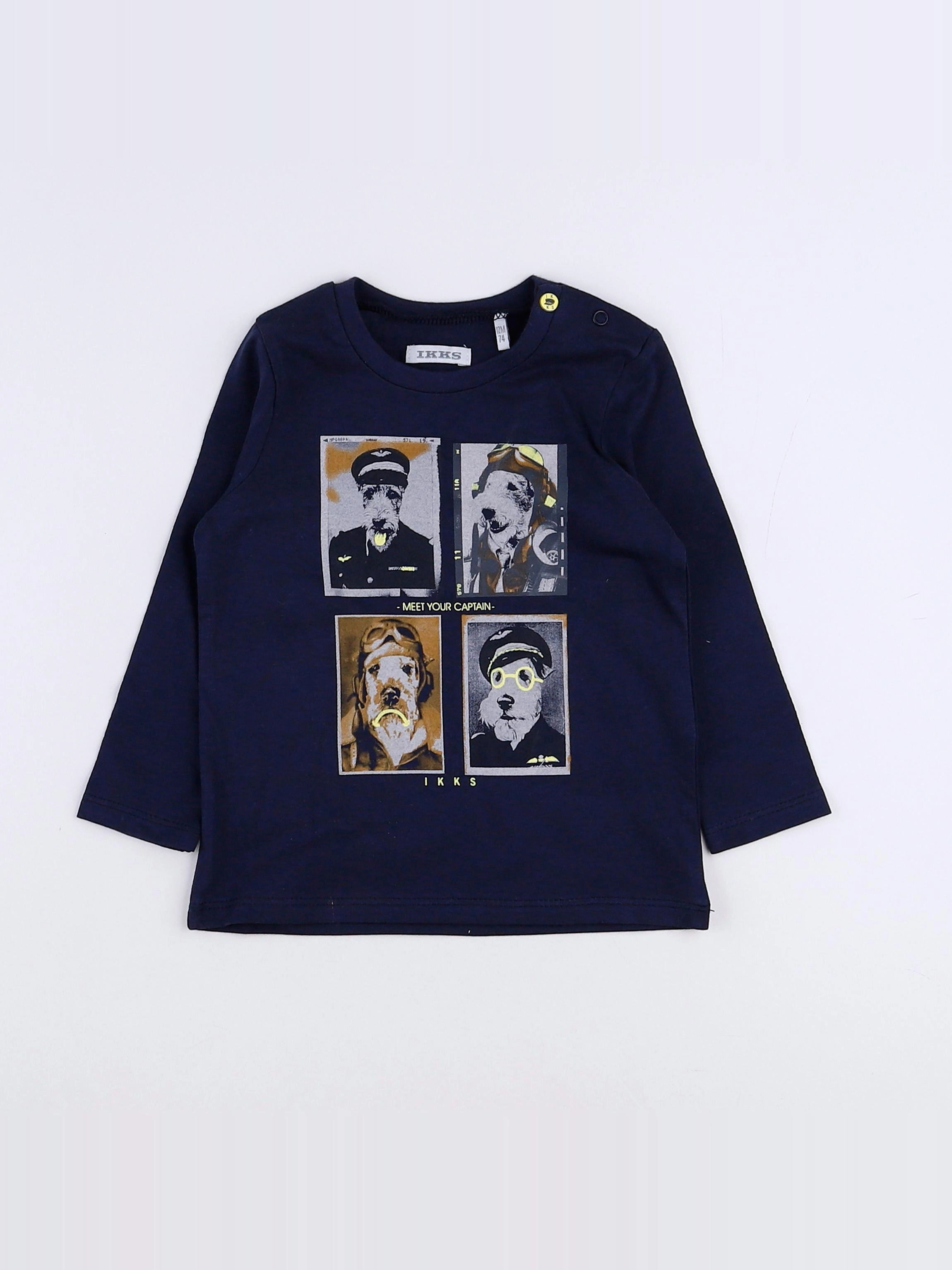 IKKS - tee-shirt bleu - 12 mois
