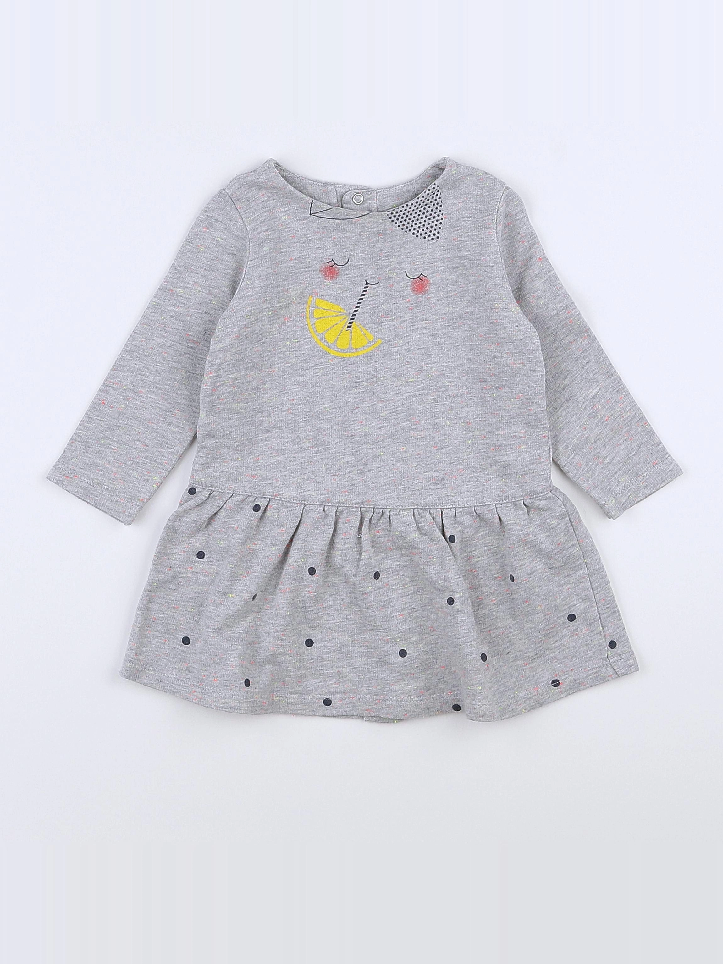 Catimini - robe gris, multicolore - 12 mois