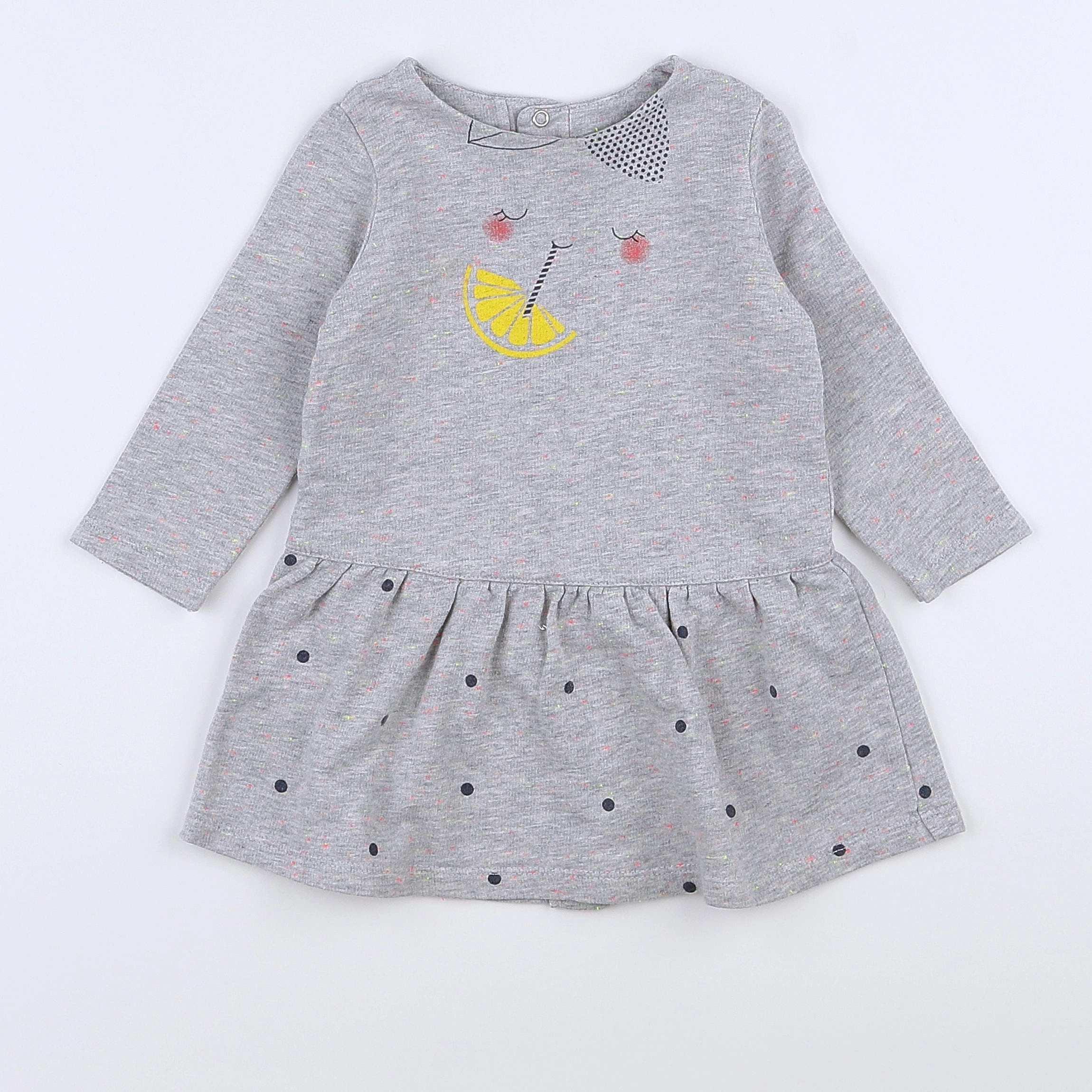 Catimini - robe gris, multicolore - 12 mois