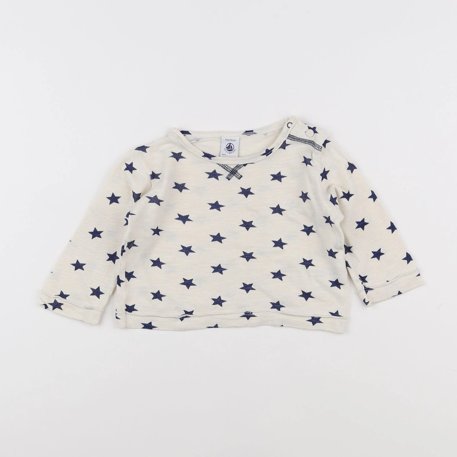 Petit Bateau - tee-shirt blanc - 12 mois