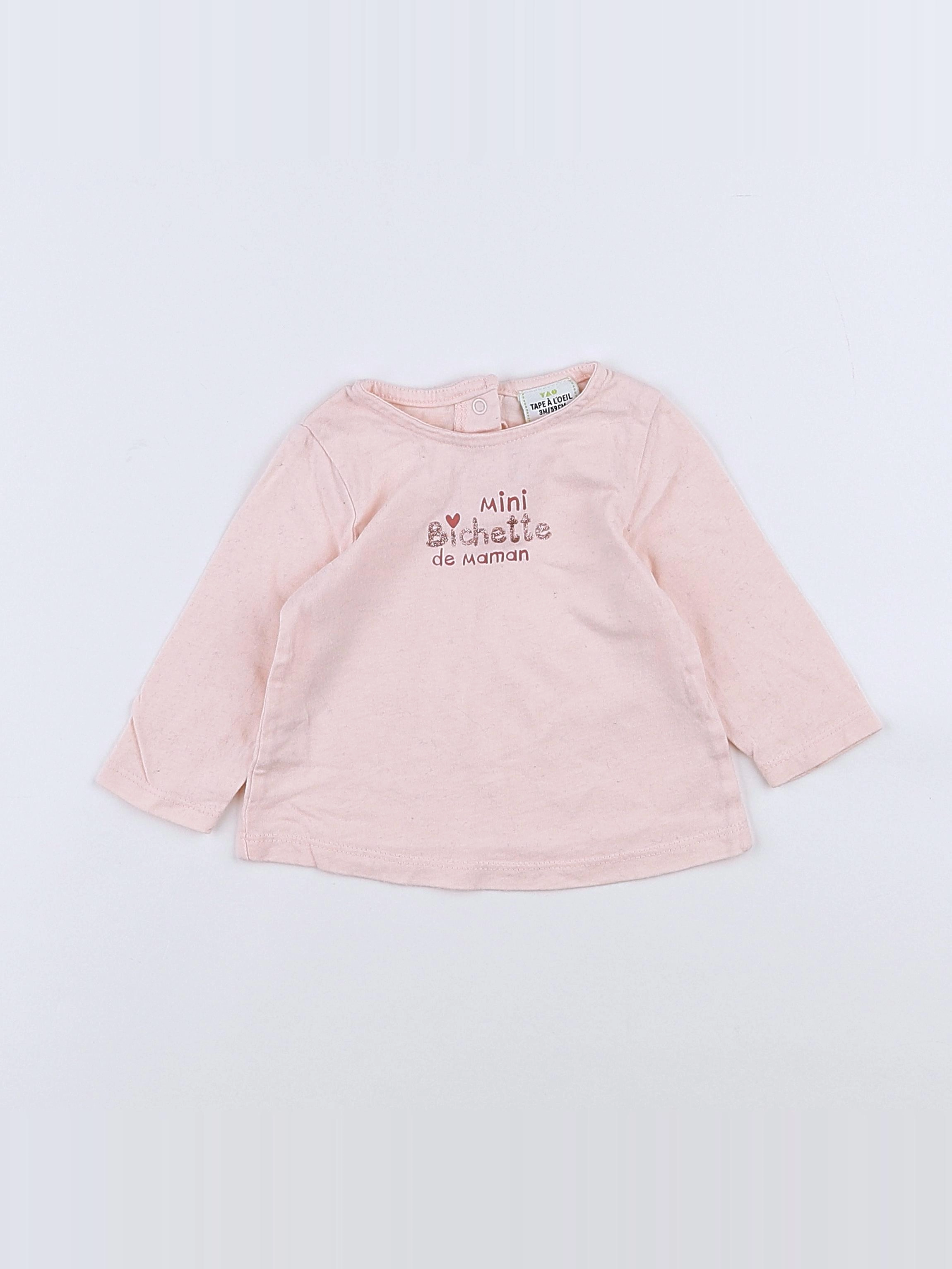 Tape à l'oeil - tee-shirt rose - 3 mois