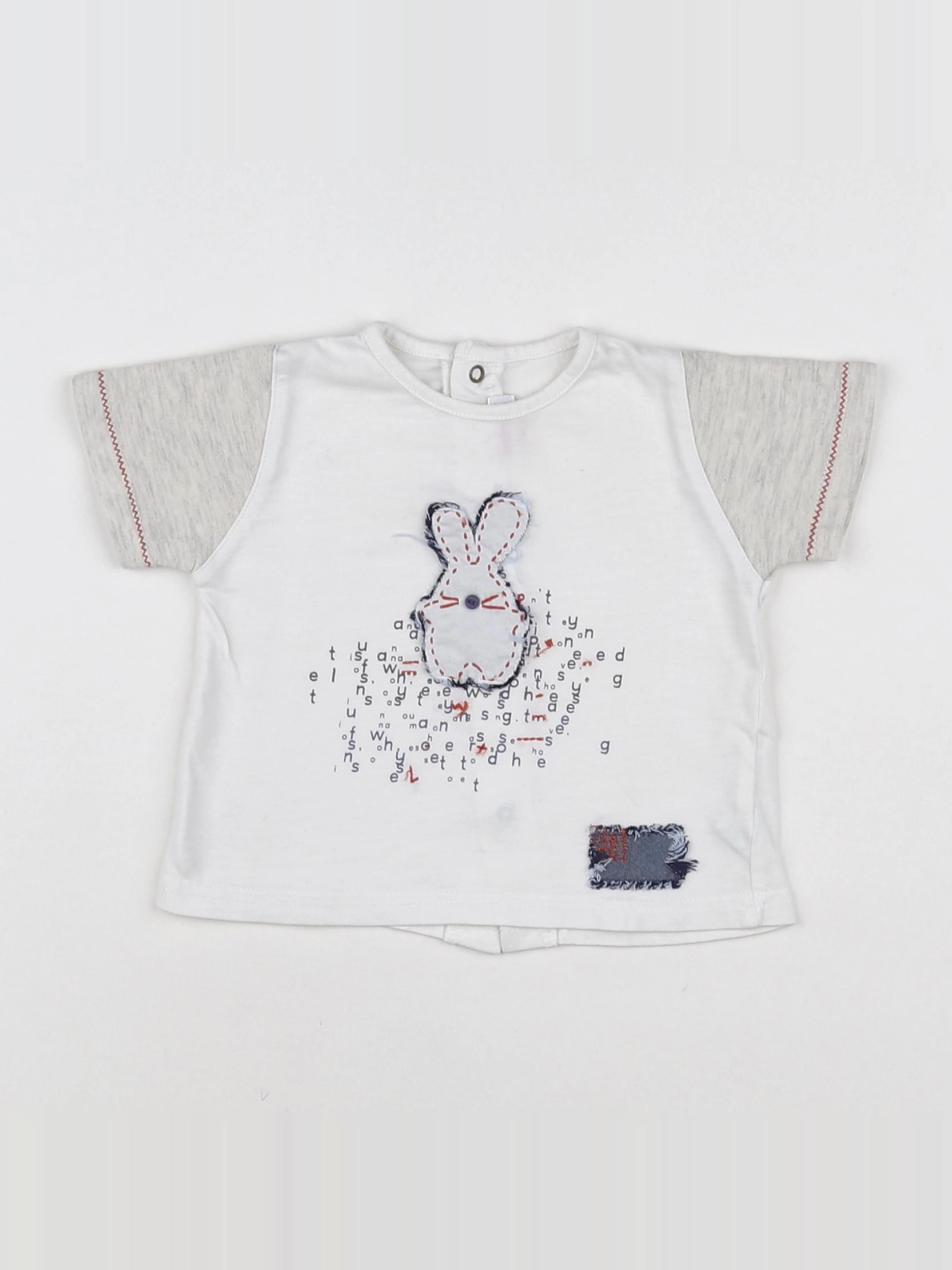 Catimini - tee-shirt blanc, gris - 3 mois