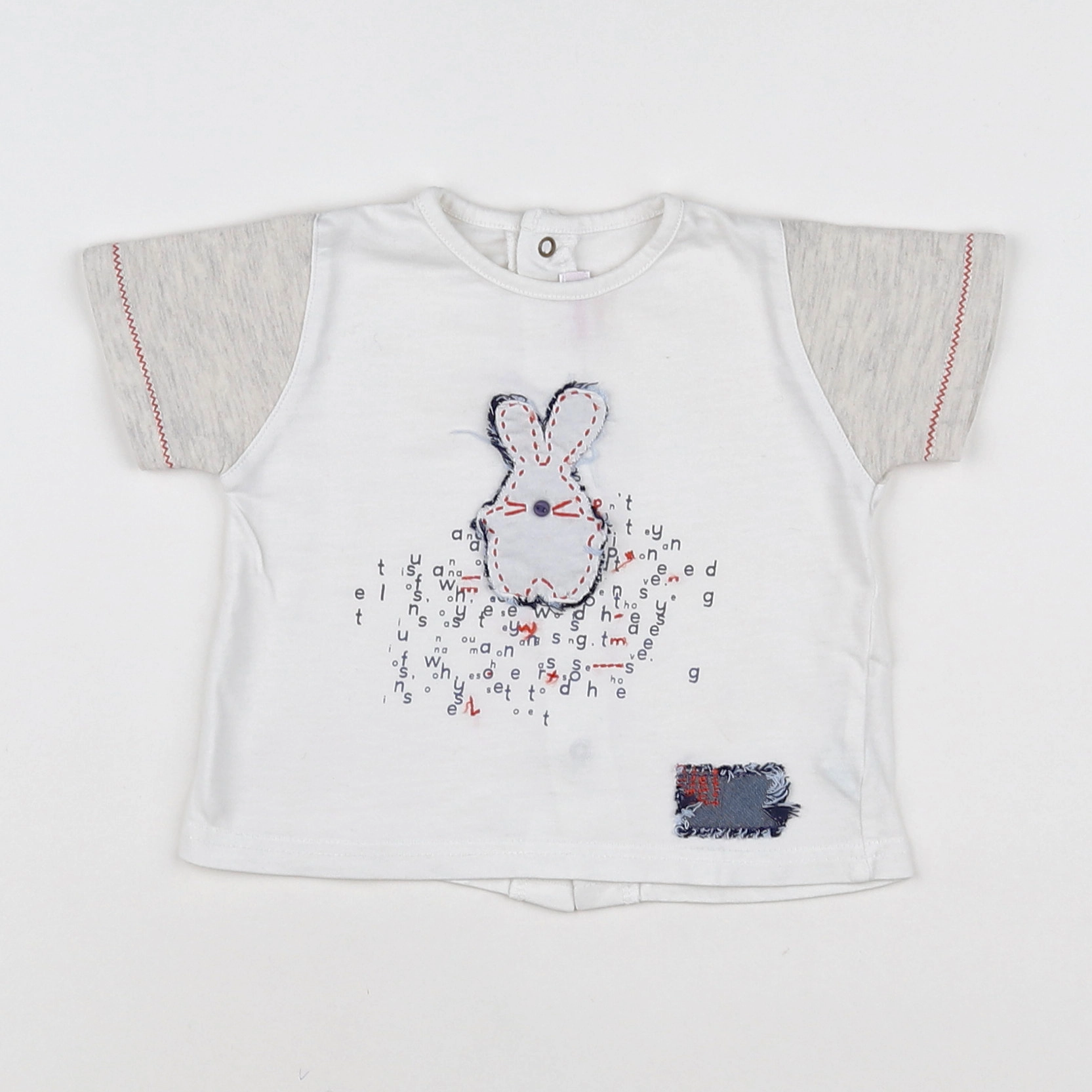 Catimini - tee-shirt blanc, gris - 3 mois