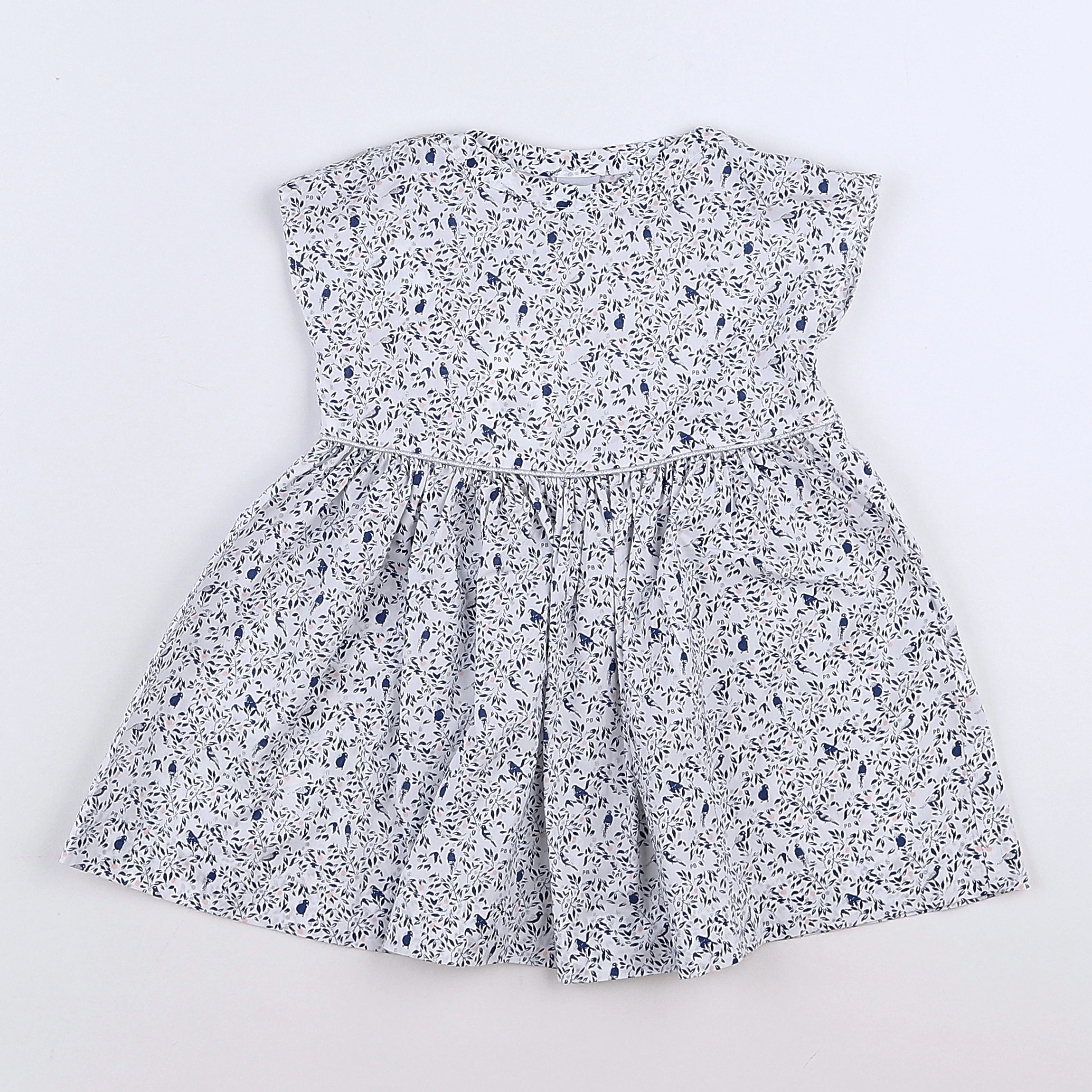 Petit Bateau - robe bleu, argent - 12 mois