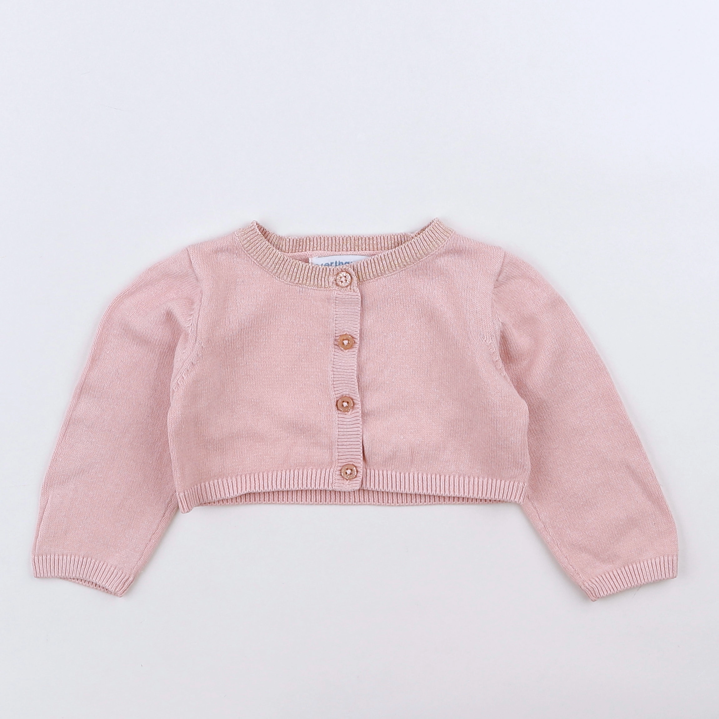 Vertbaudet - gilet rose - 12 mois