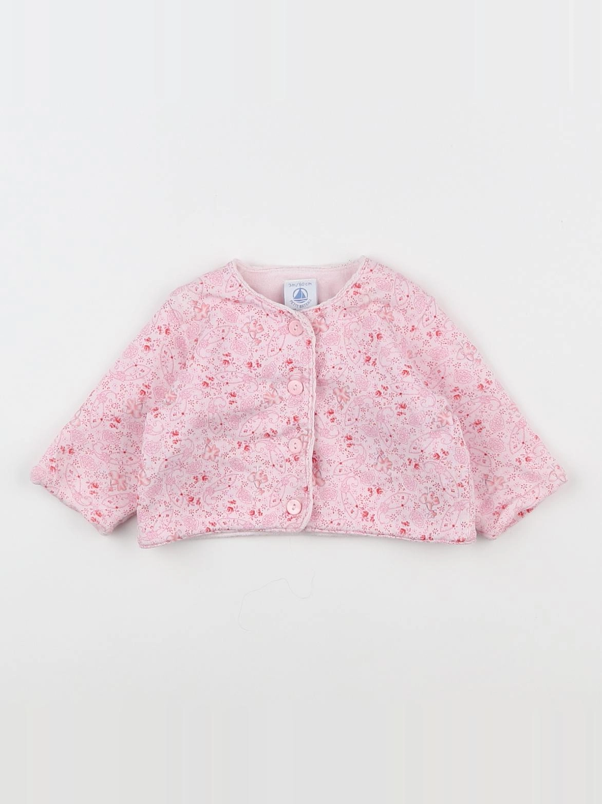 Petit Bateau - gilet rose - 3 mois