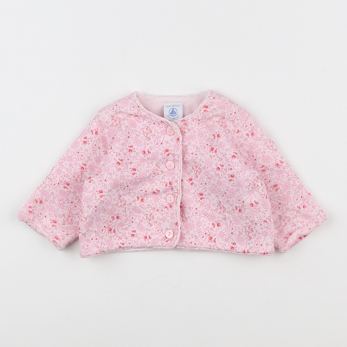 Petit Bateau - gilet rose - 3 mois