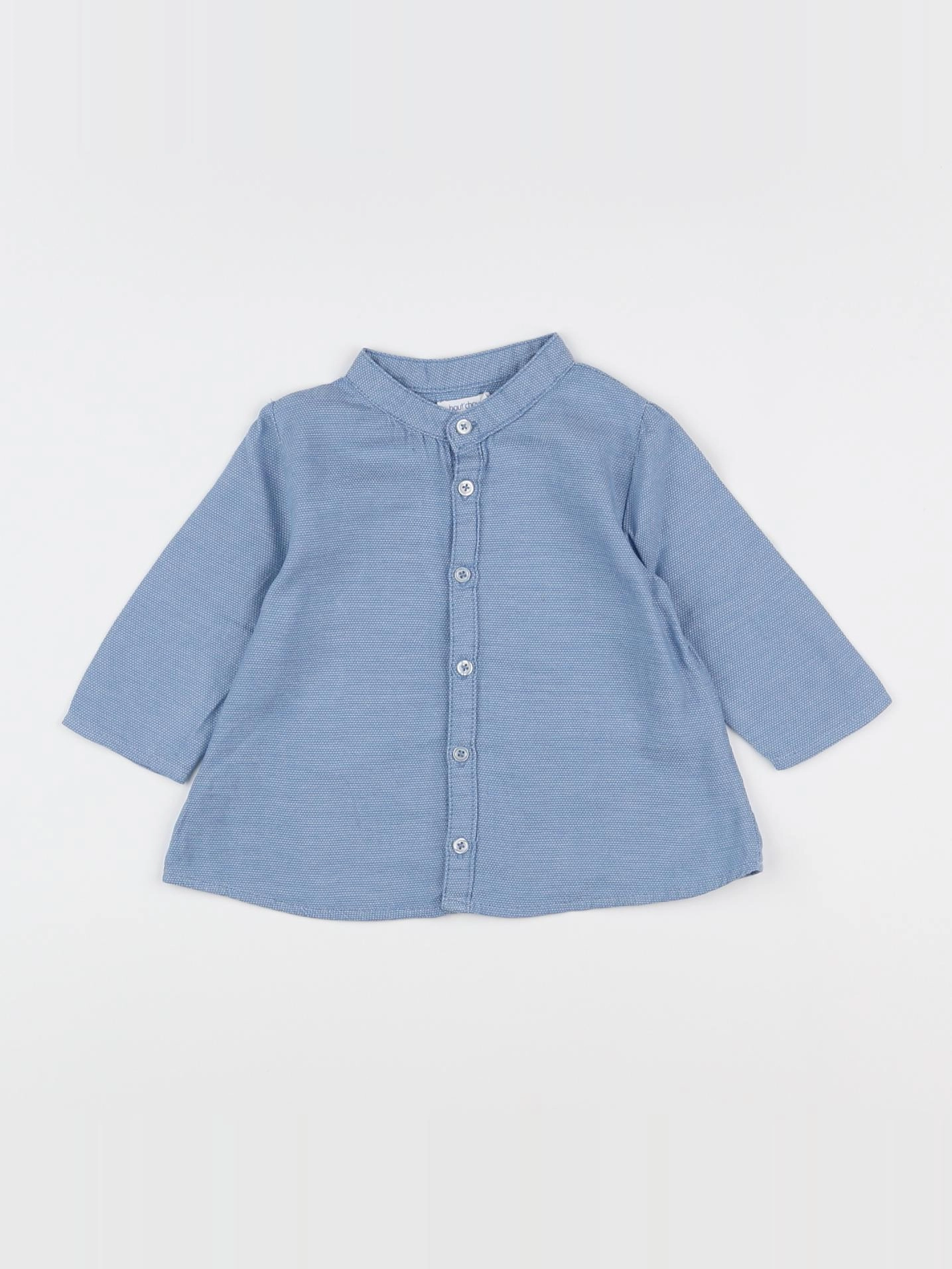Boutchou - chemise bleu - 9 mois